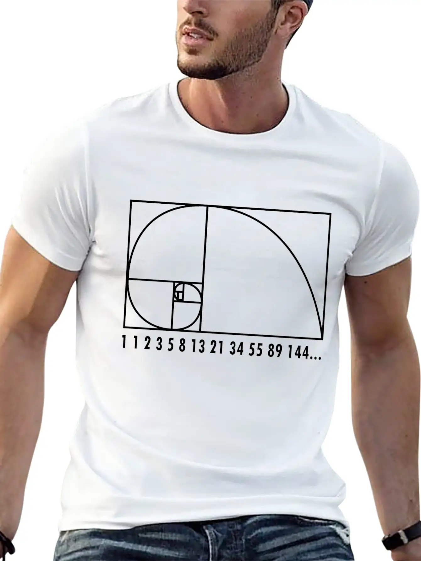 Math Fibonacci Geometry School Gift Unisex Short Sleeve Soft Cotton T-Shirt – Casual Everyday Wear