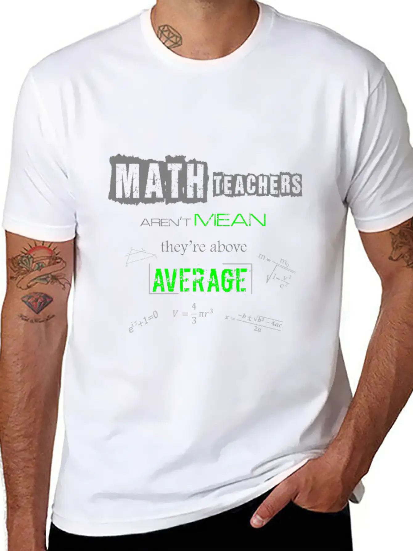 Math Teachers Aren't Mean Above Average Mathematic Unisex Short Sleeve Soft Cotton T-Shirt – Casual Everyday Wear