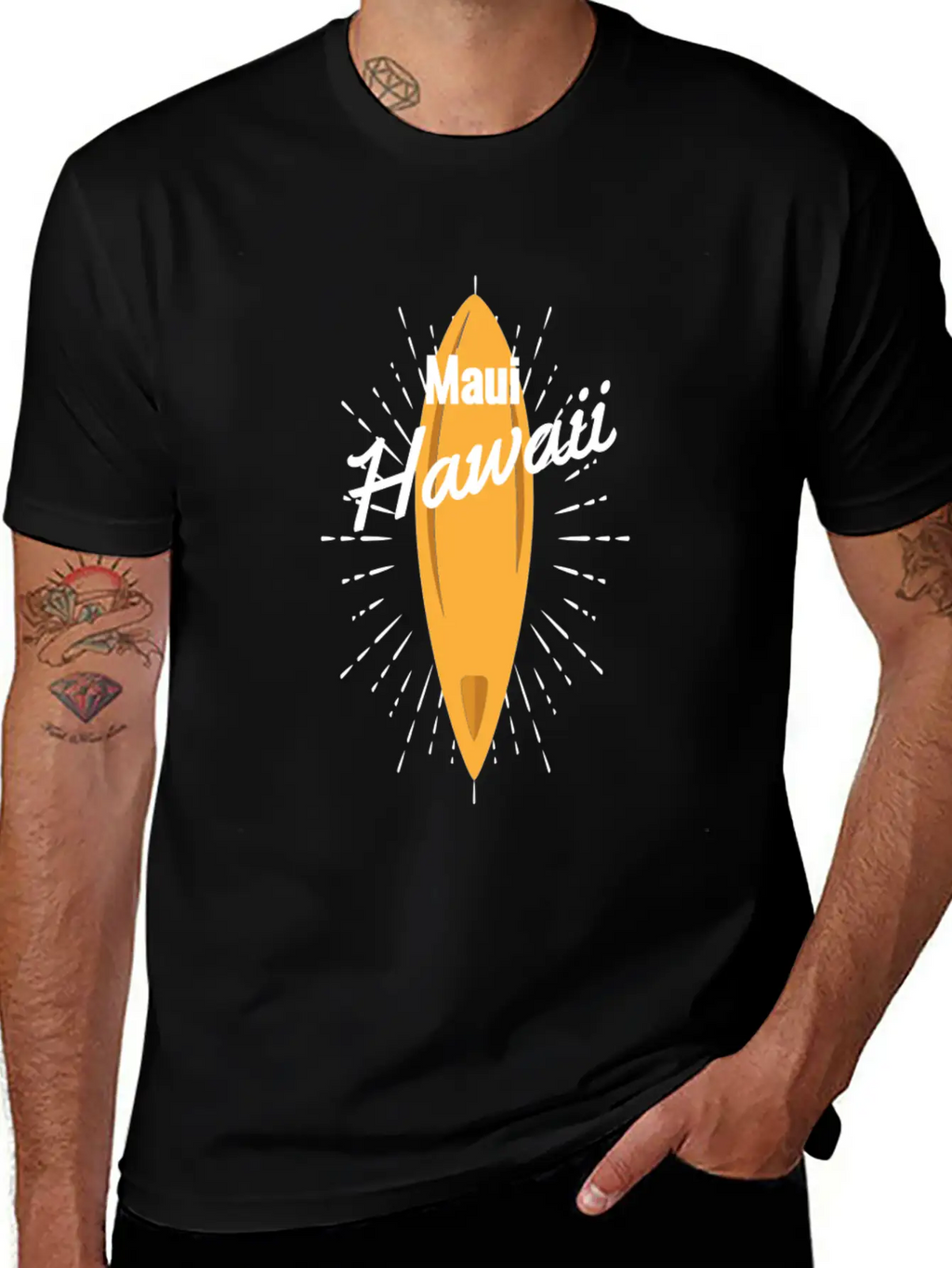 Maui Hawaii Surfboard Breathable Soft Cotton T-Shirt – Timeless Casual Look