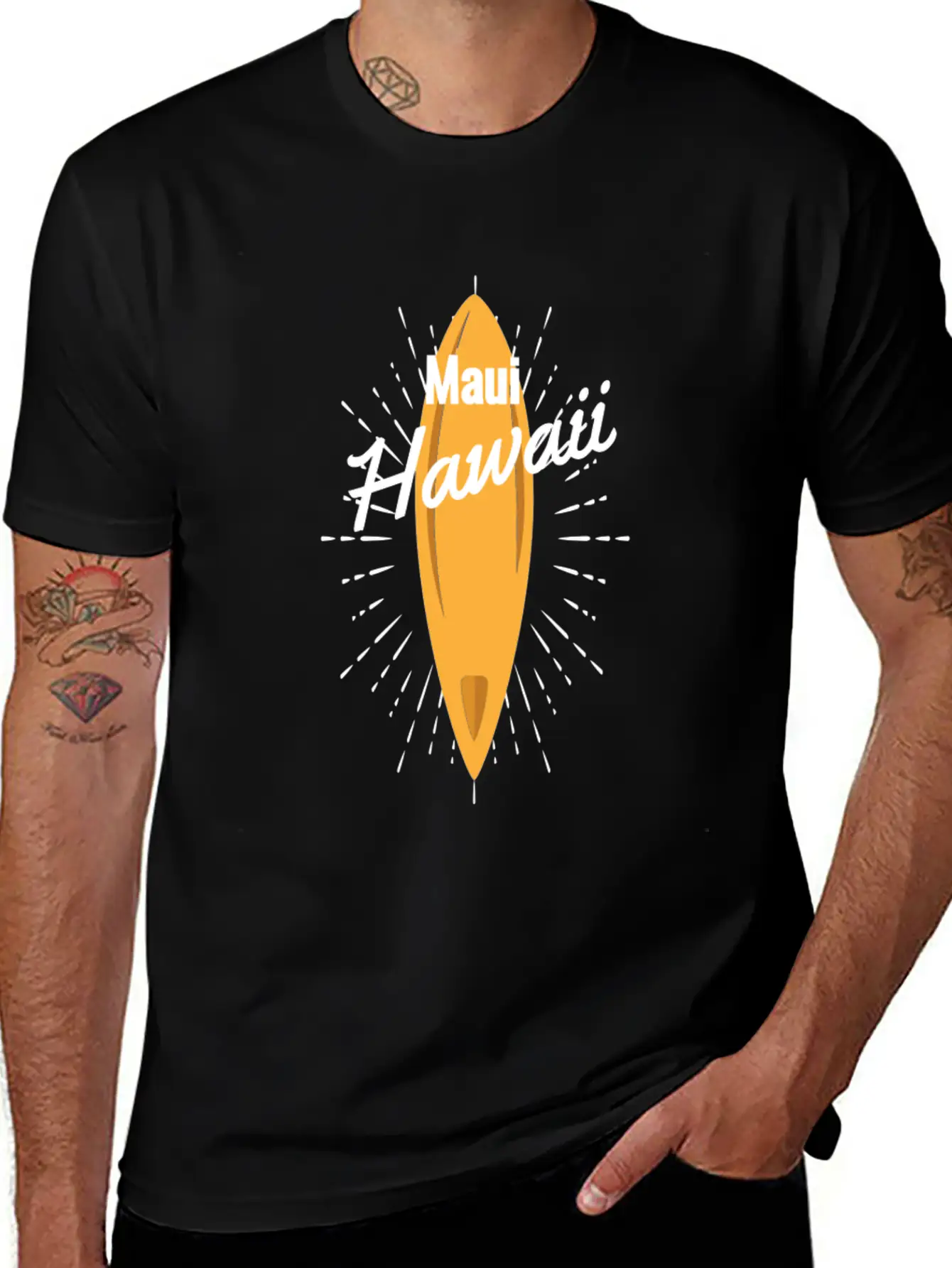 Maui Hawaii Surfboard Breathable Soft Cotton T-Shirt – Timeless Casual Look