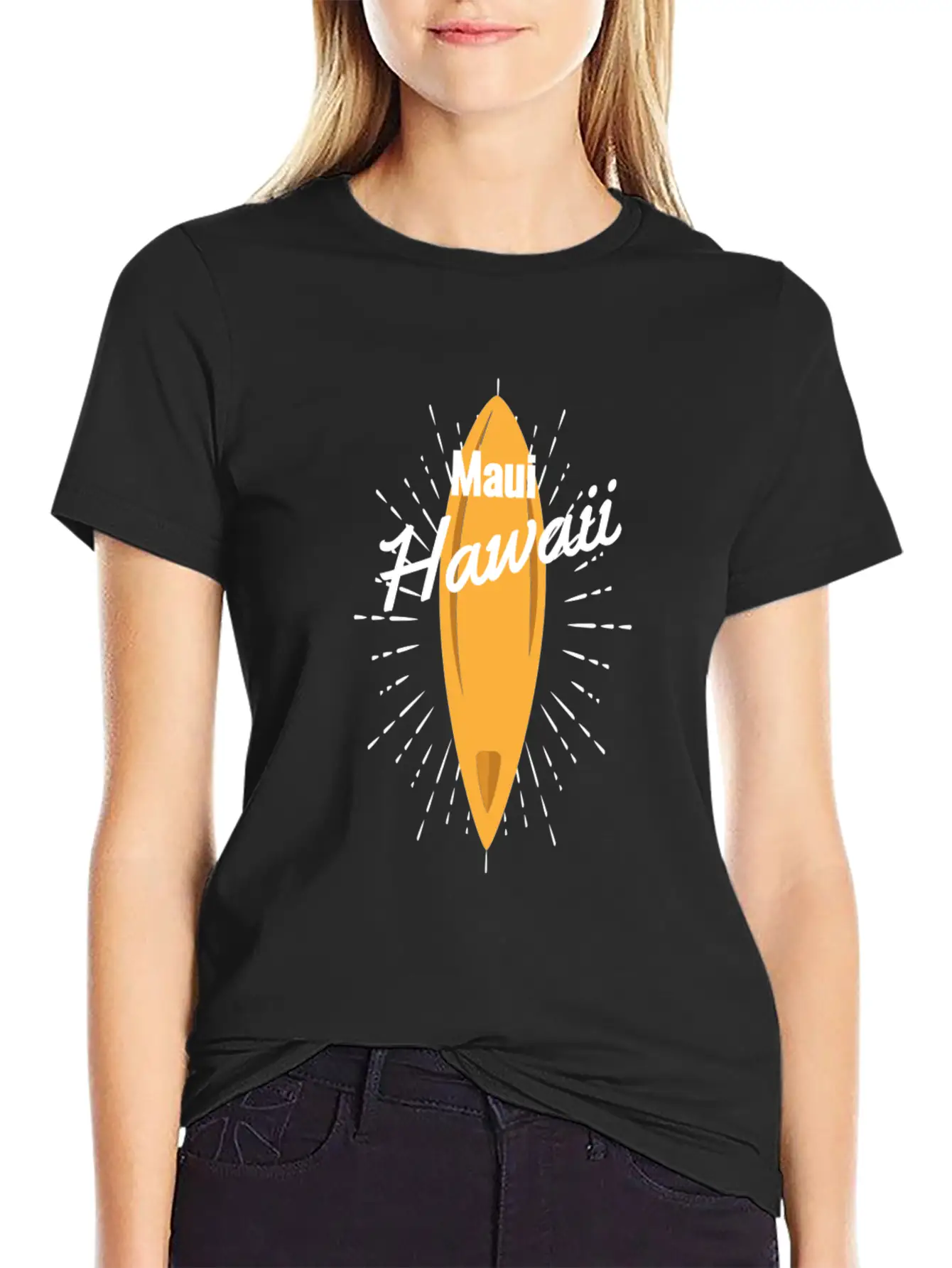 Maui Hawaii Surfboard Breathable Soft Cotton T-Shirt – Timeless Casual Look