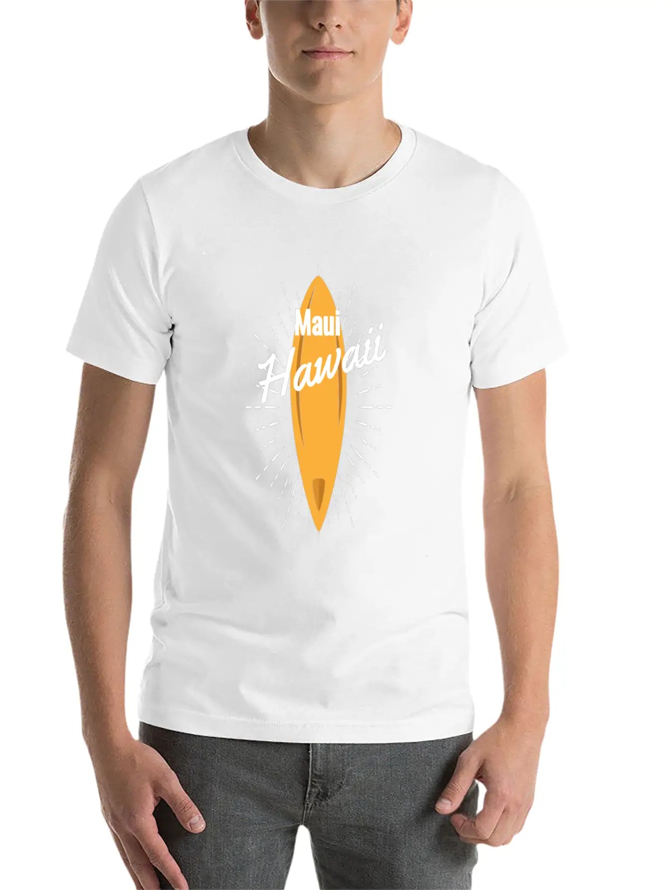 Maui Hawaii Surfboard Breathable Soft Cotton T-Shirt – Timeless Casual Look