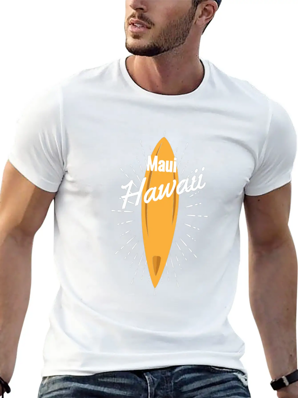 Maui Hawaii Surfboard Breathable Soft Cotton T-Shirt – Timeless Casual Look