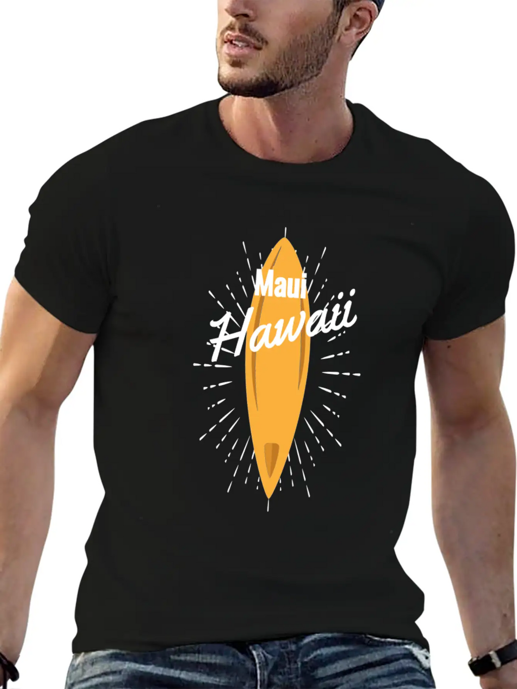 Maui Hawaii Surfboard Breathable Soft Cotton T-Shirt – Timeless Casual Look