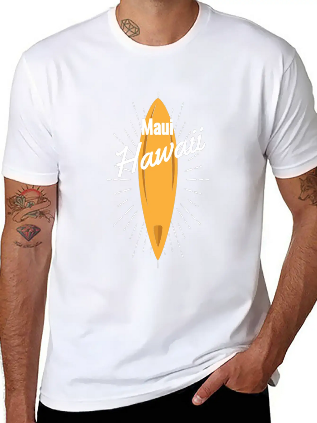 Maui Hawaii Surfboard Breathable Soft Cotton T-Shirt – Timeless Casual Look