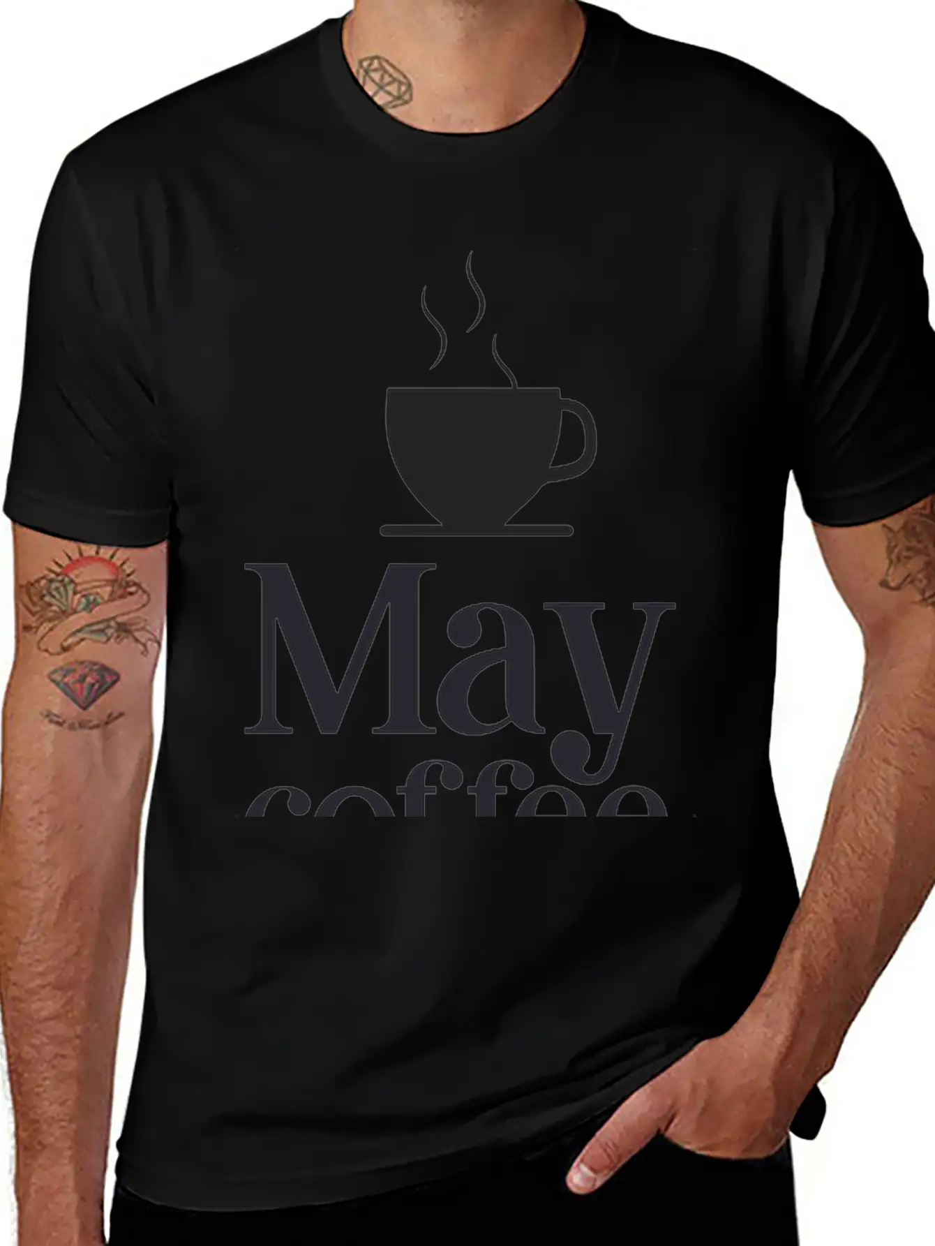 May Coffee Kick In Before Classic Fit Graphic Tee For Daily Comfort – Unisex Cotton Shirt
