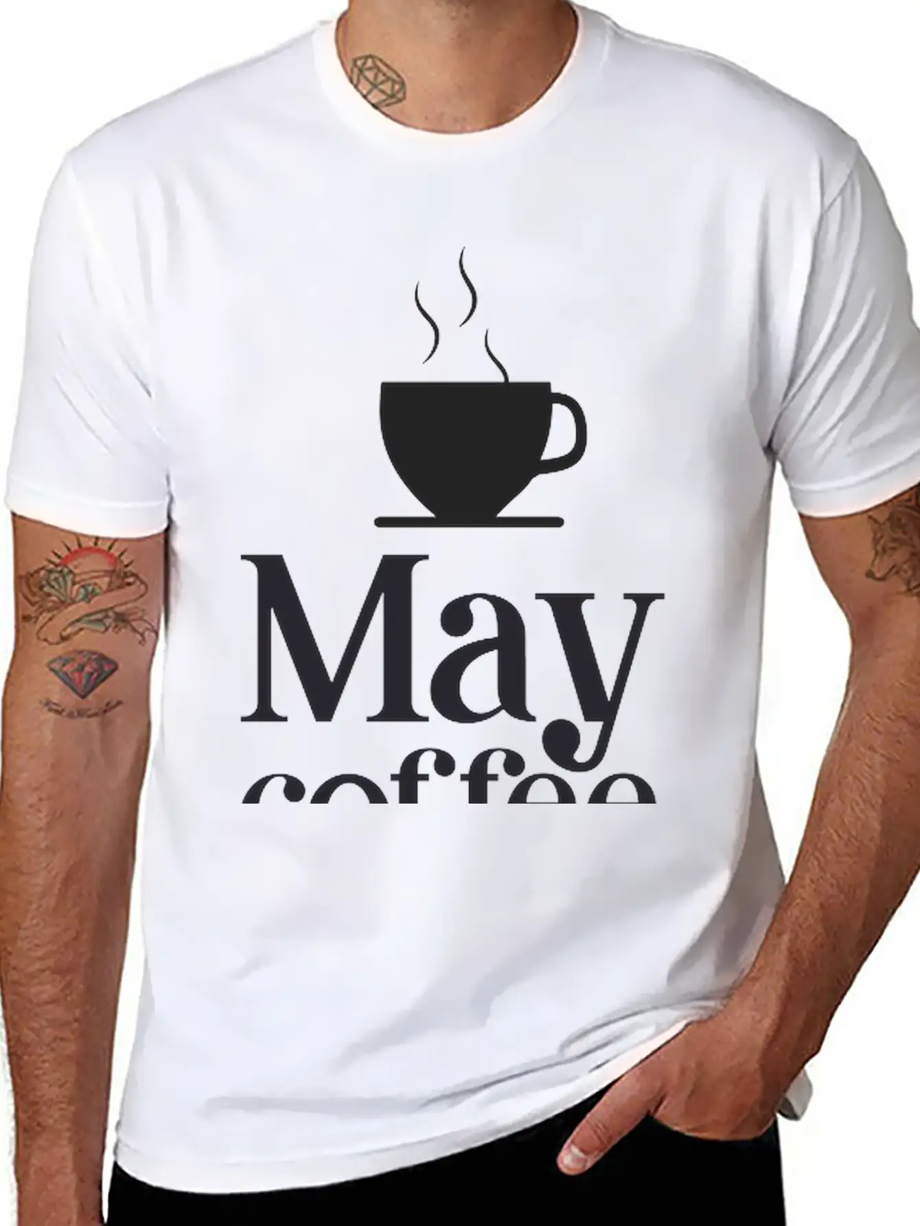 May Coffee Kick In Before Classic Fit Graphic Tee For Daily Comfort – Unisex Cotton Shirt