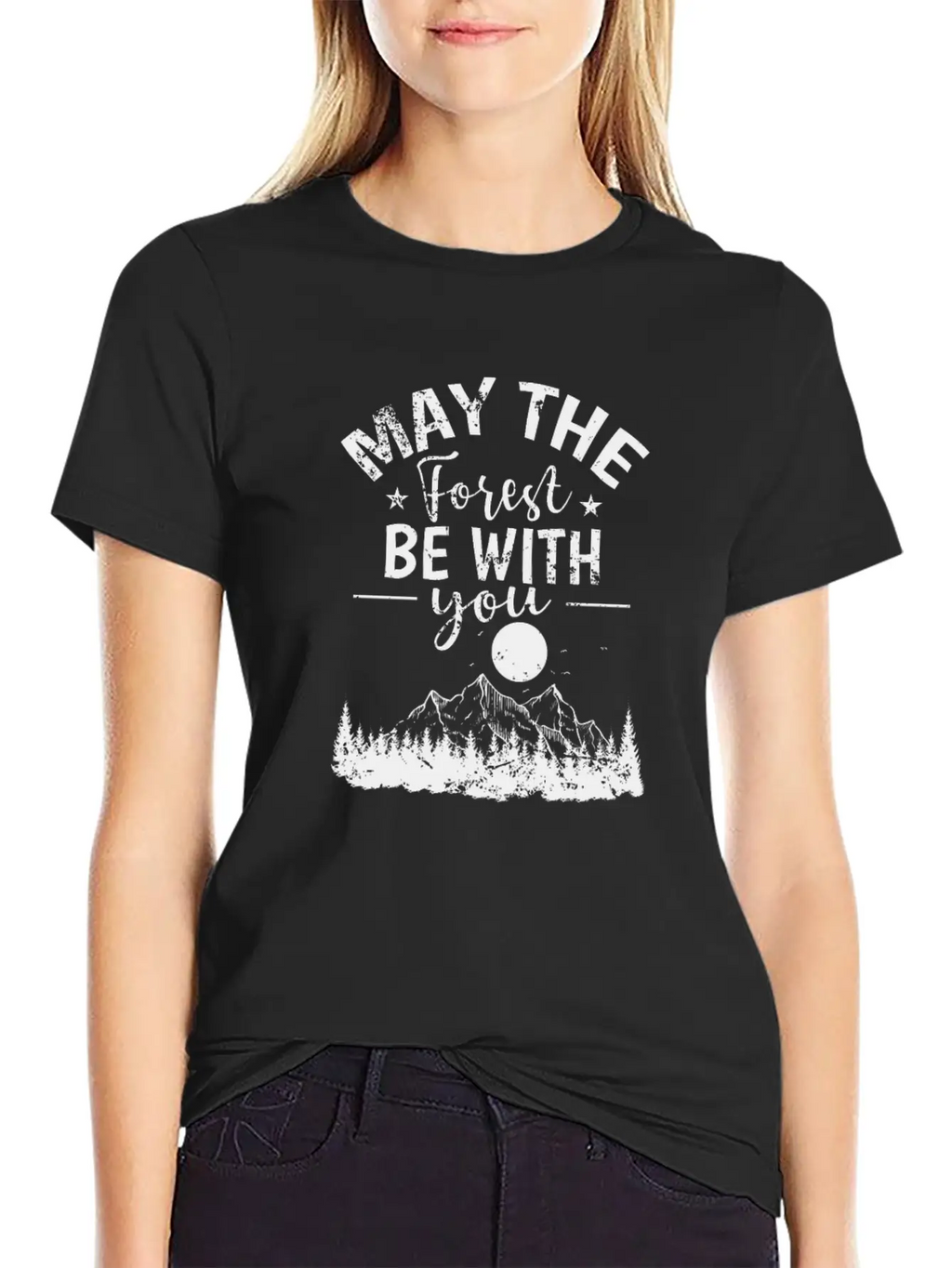 May The Forest Be With You Hiking Nature Breathable Soft Cotton T-Shirt – Timeless Casual Look