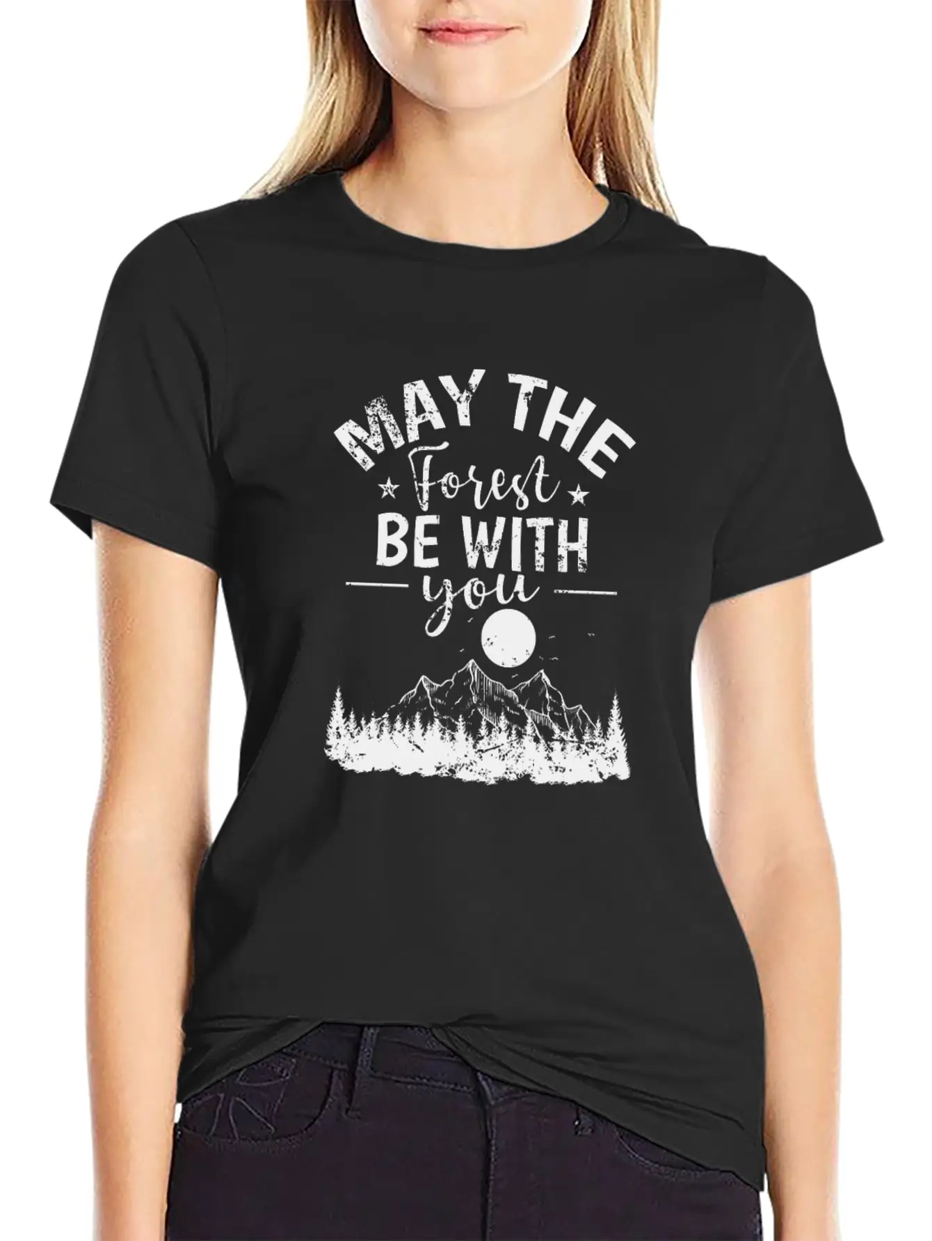 May The Forest Be With You Hiking Nature Breathable Soft Cotton T-Shirt – Timeless Casual Look