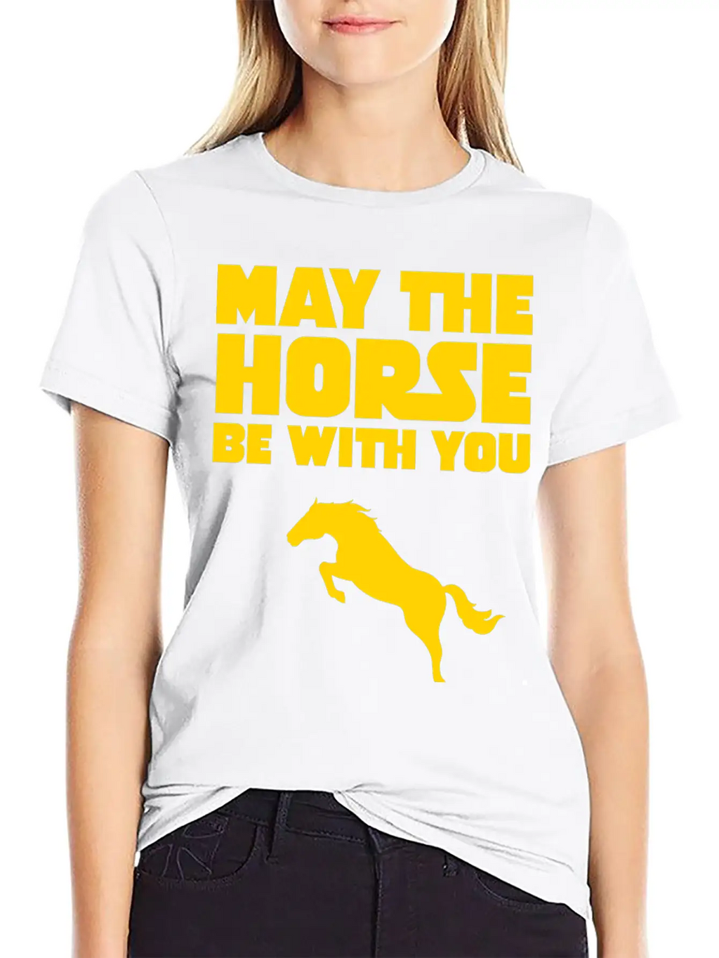 May The Horse Be With You Unisex Short Sleeve Soft Cotton T-Shirt – Casual Everyday Wear