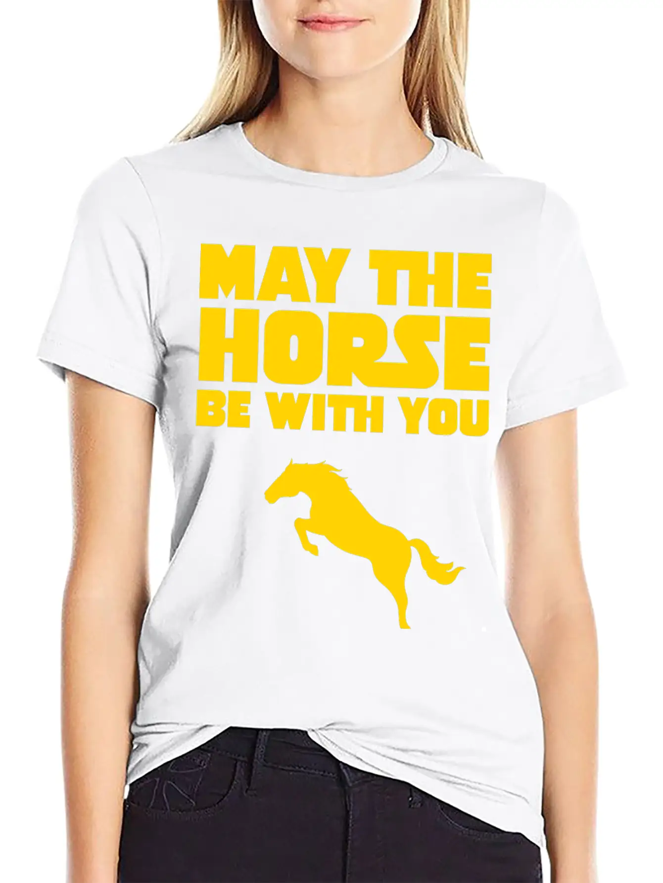 May The Horse Be With You Unisex Short Sleeve Soft Cotton T-Shirt – Casual Everyday Wear