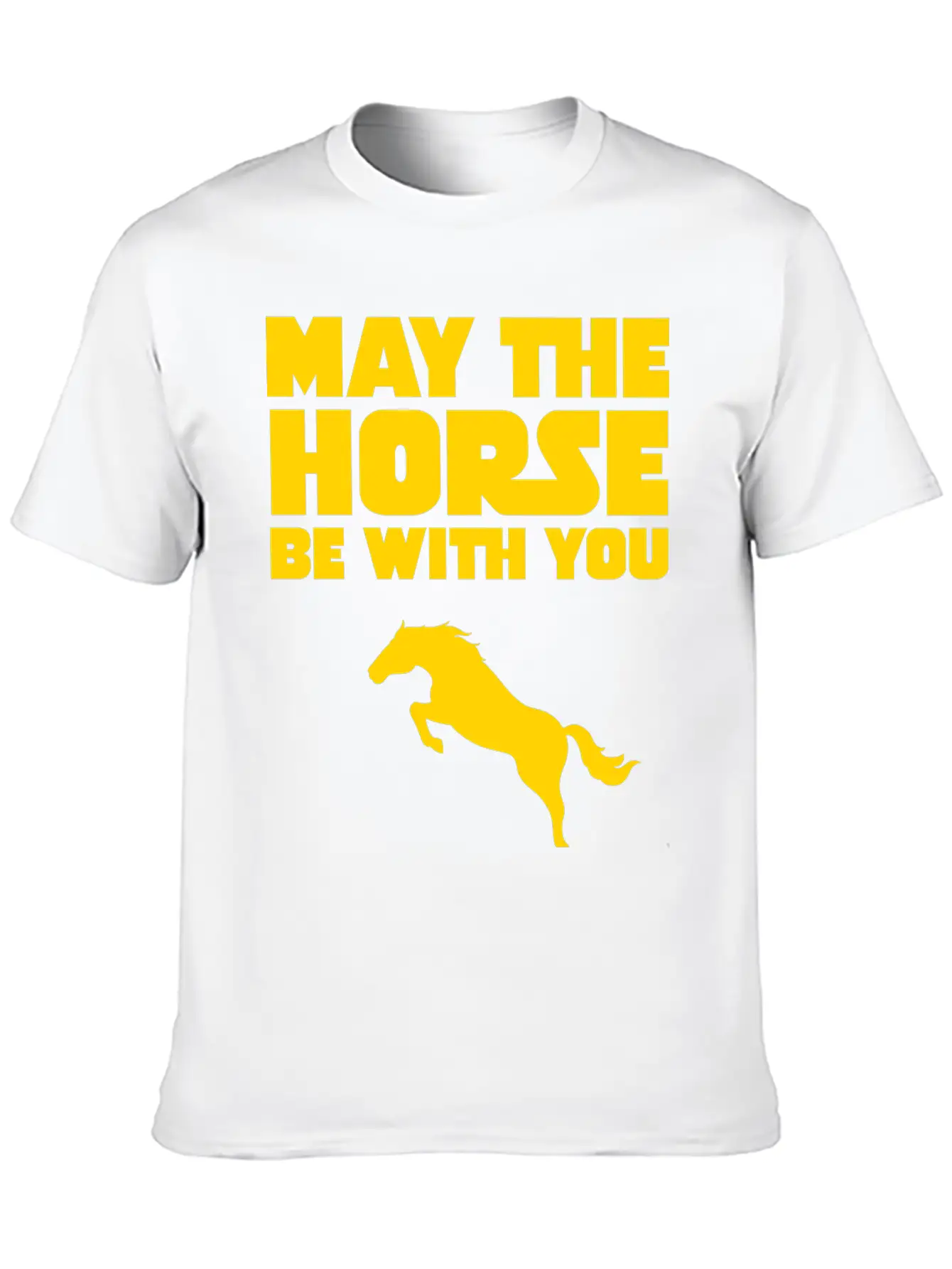 May The Horse Be With You Unisex Short Sleeve Soft Cotton T-Shirt – Casual Everyday Wear
