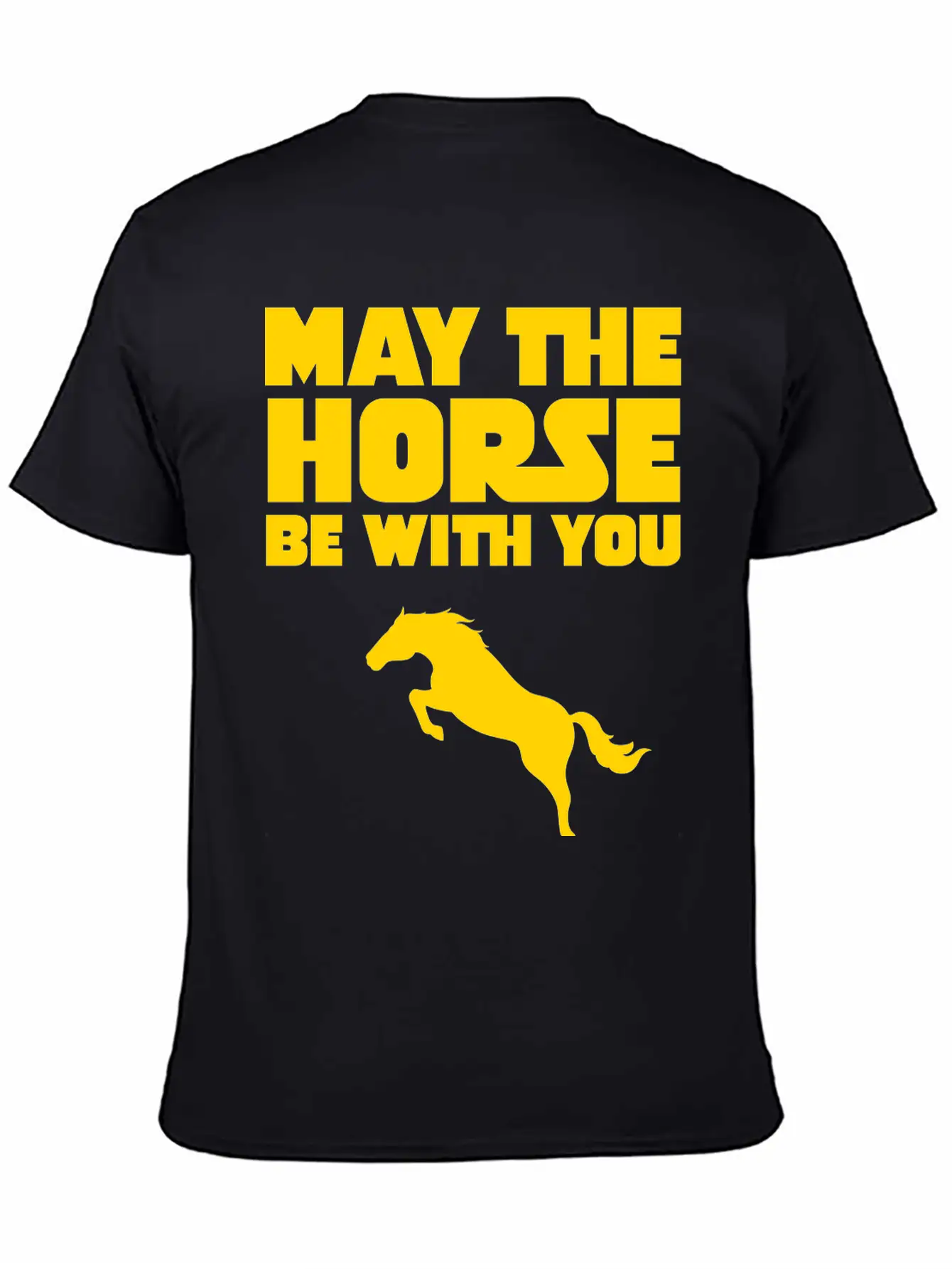 May The Horse Be With You Unisex Short Sleeve Soft Cotton T-Shirt – Casual Everyday Wear