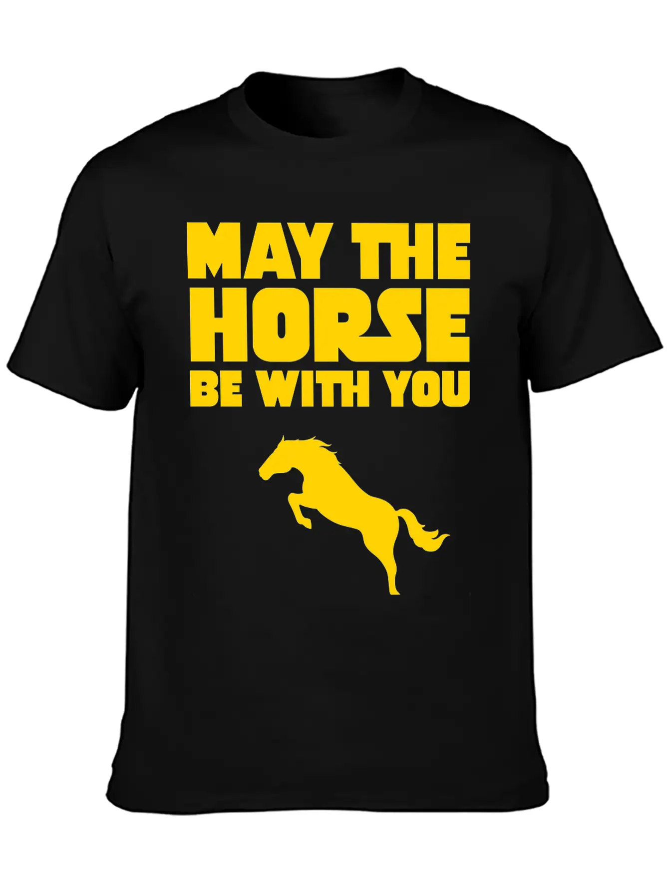 May The Horse Be With You Unisex Short Sleeve Soft Cotton T-Shirt – Casual Everyday Wear