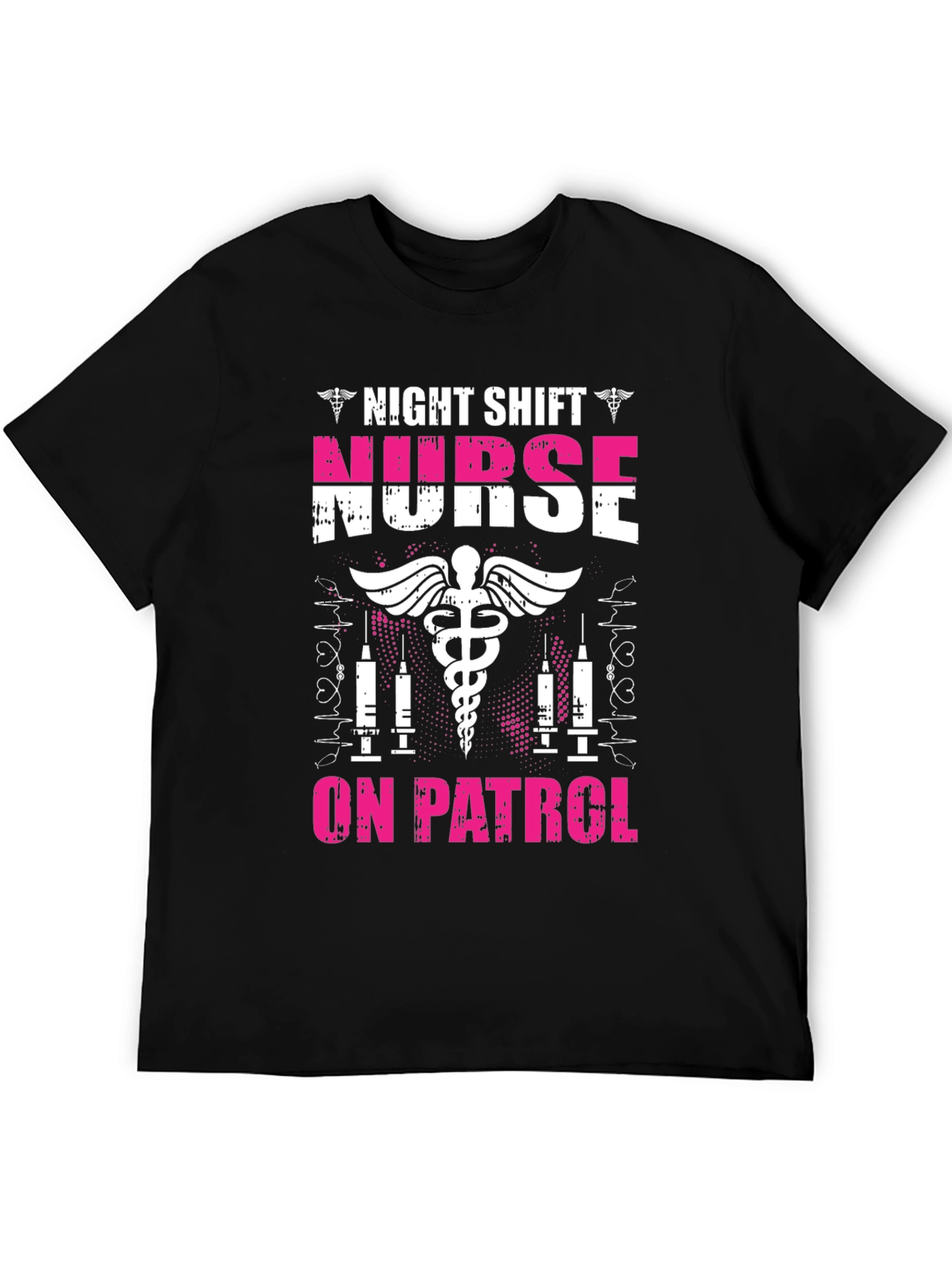 Night Shift Nurse On Patrol Graphic T-Shirt