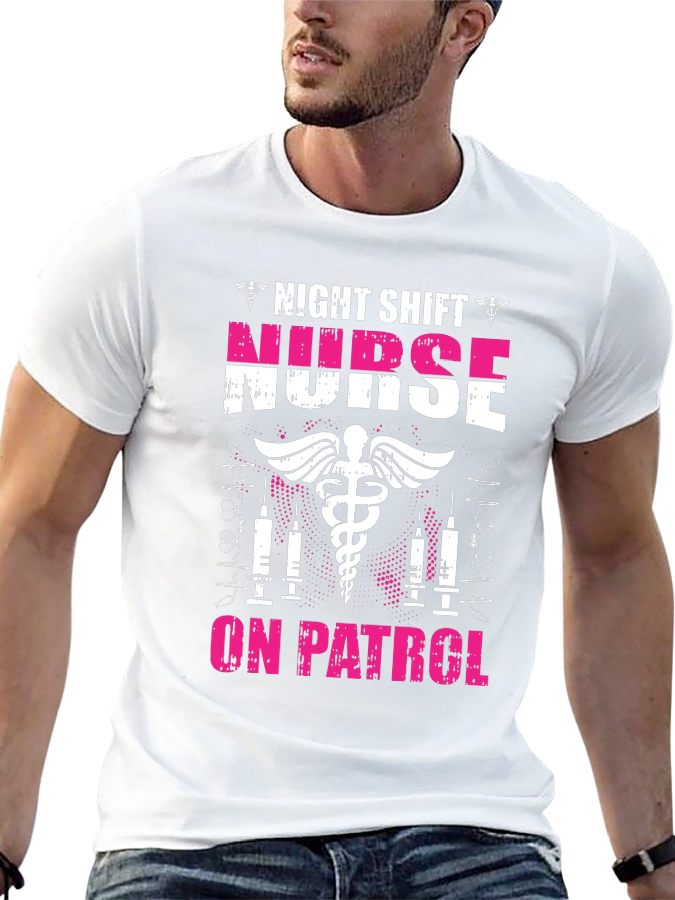 Night Shift Nurse On Patrol Graphic T-Shirt