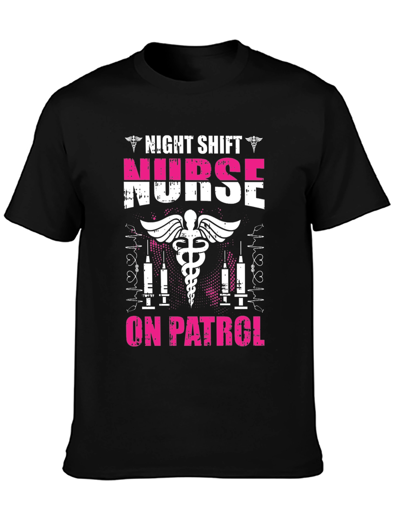 Night Shift Nurse On Patrol Graphic T-Shirt