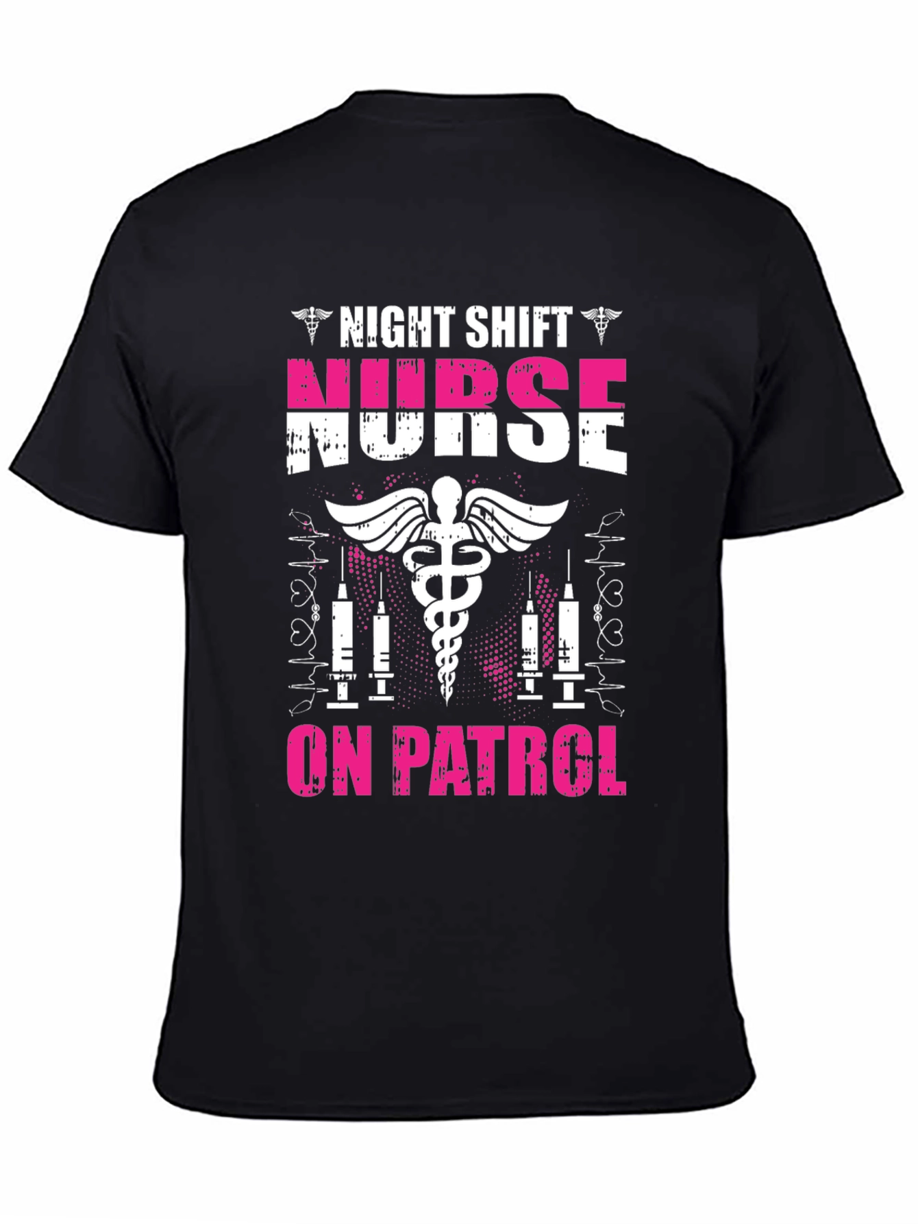 Night Shift Nurse On Patrol Graphic T-Shirt