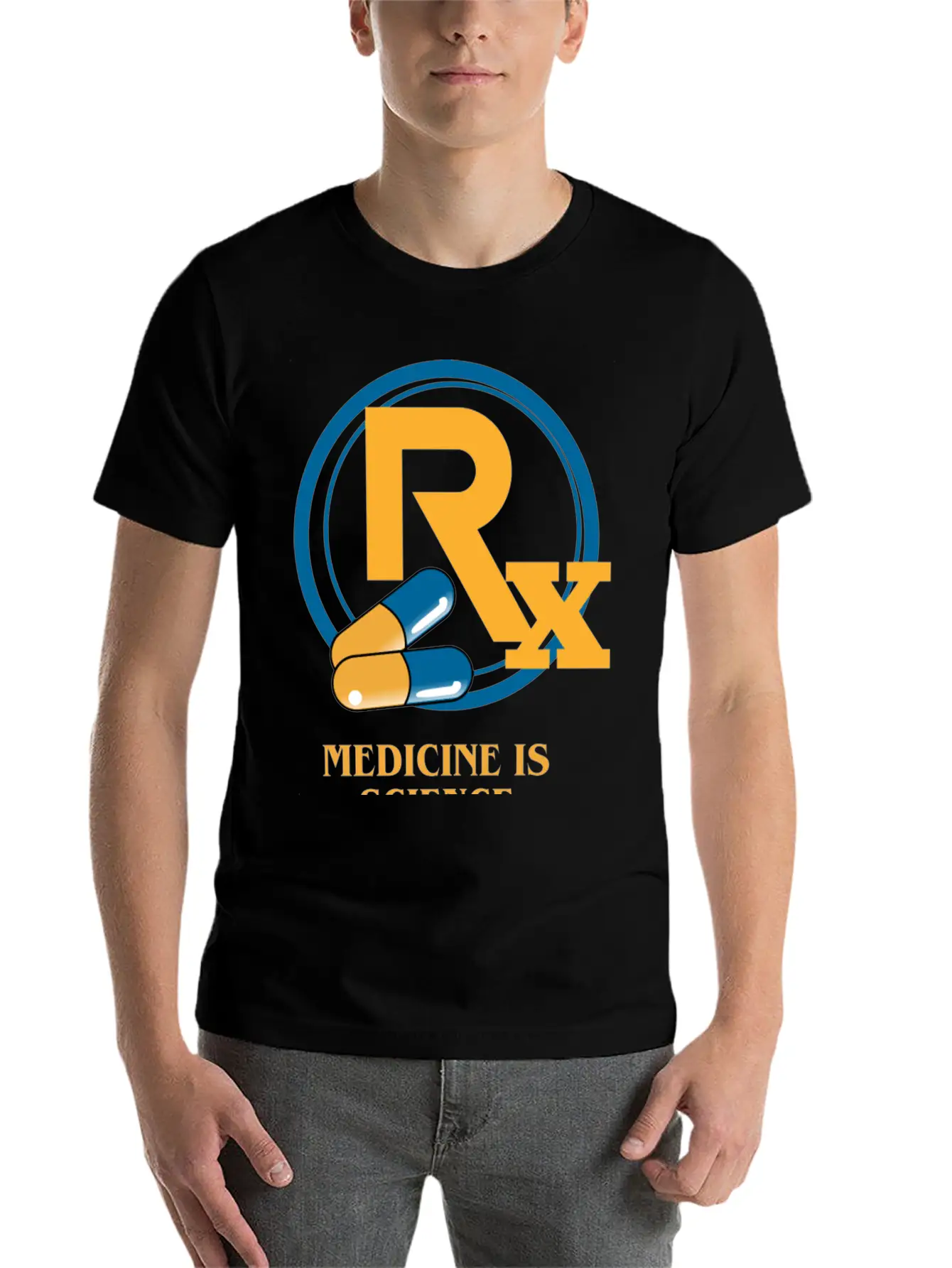Medicine Is Science Pharmacy Is Care Unisex Short Sleeve Soft Cotton T-Shirt – Casual Everyday Wear