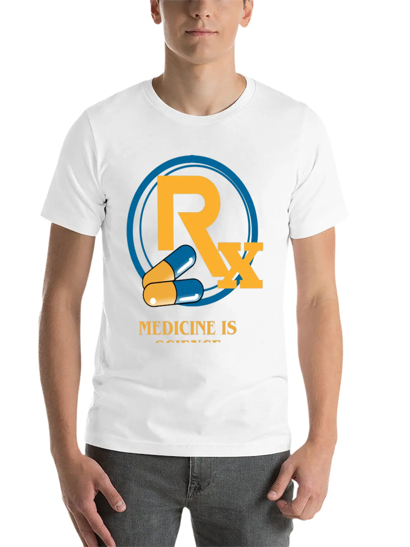 Medicine Is Science Pharmacy Is Care Unisex Short Sleeve Soft Cotton T-Shirt – Casual Everyday Wear