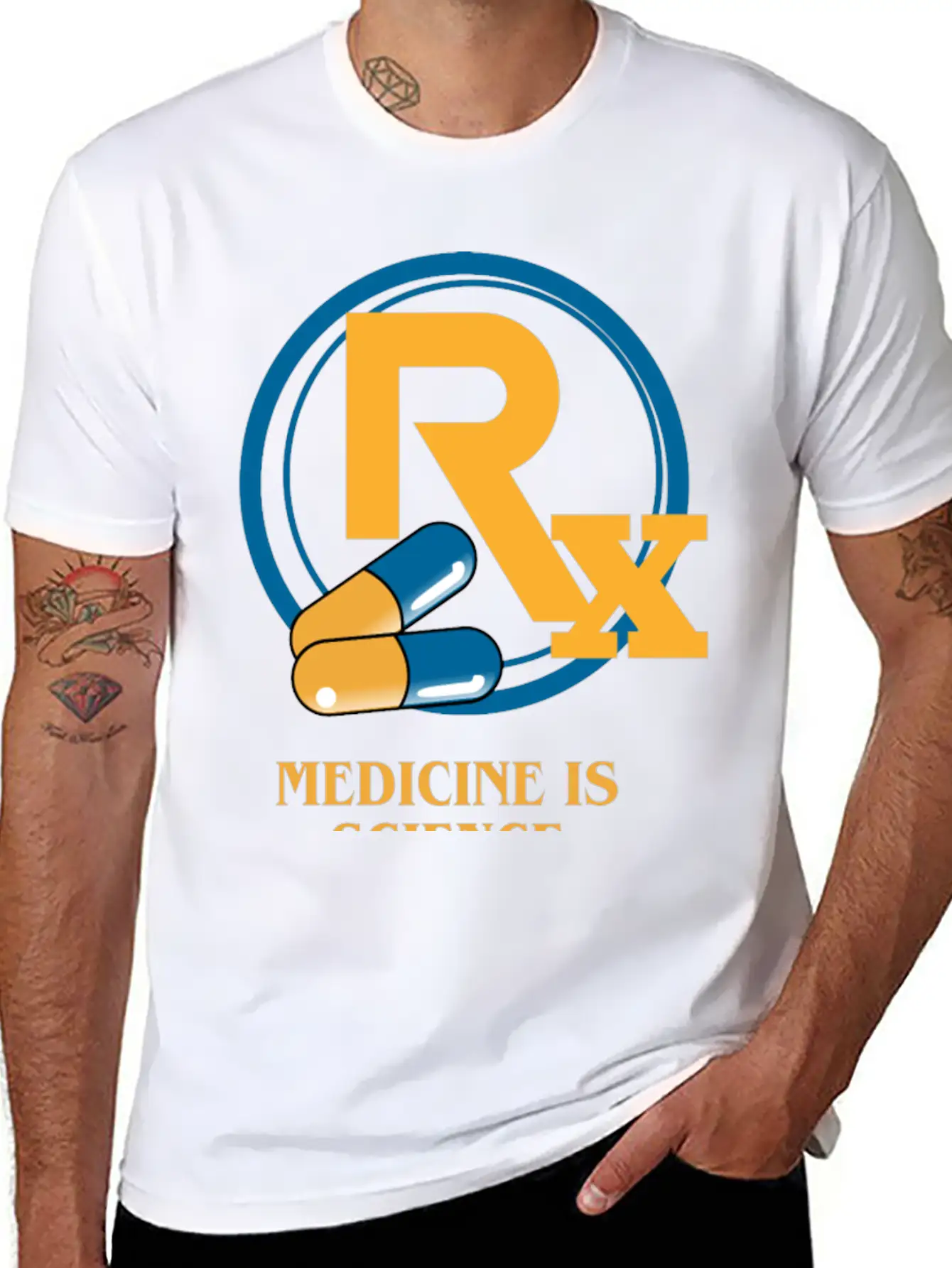 Medicine Is Science Pharmacy Is Care Unisex Short Sleeve Soft Cotton T-Shirt – Casual Everyday Wear