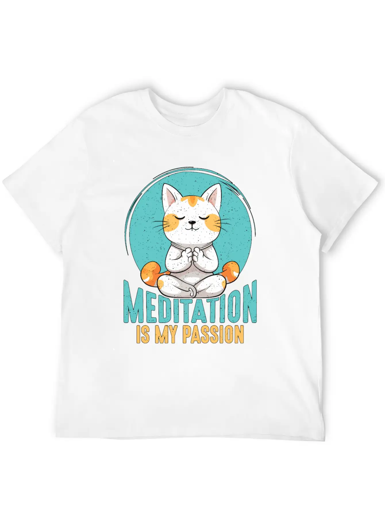 Meditation Is My Passion Relaxation Cat Lover Breathable Soft Cotton T-Shirt – Timeless Casual Look