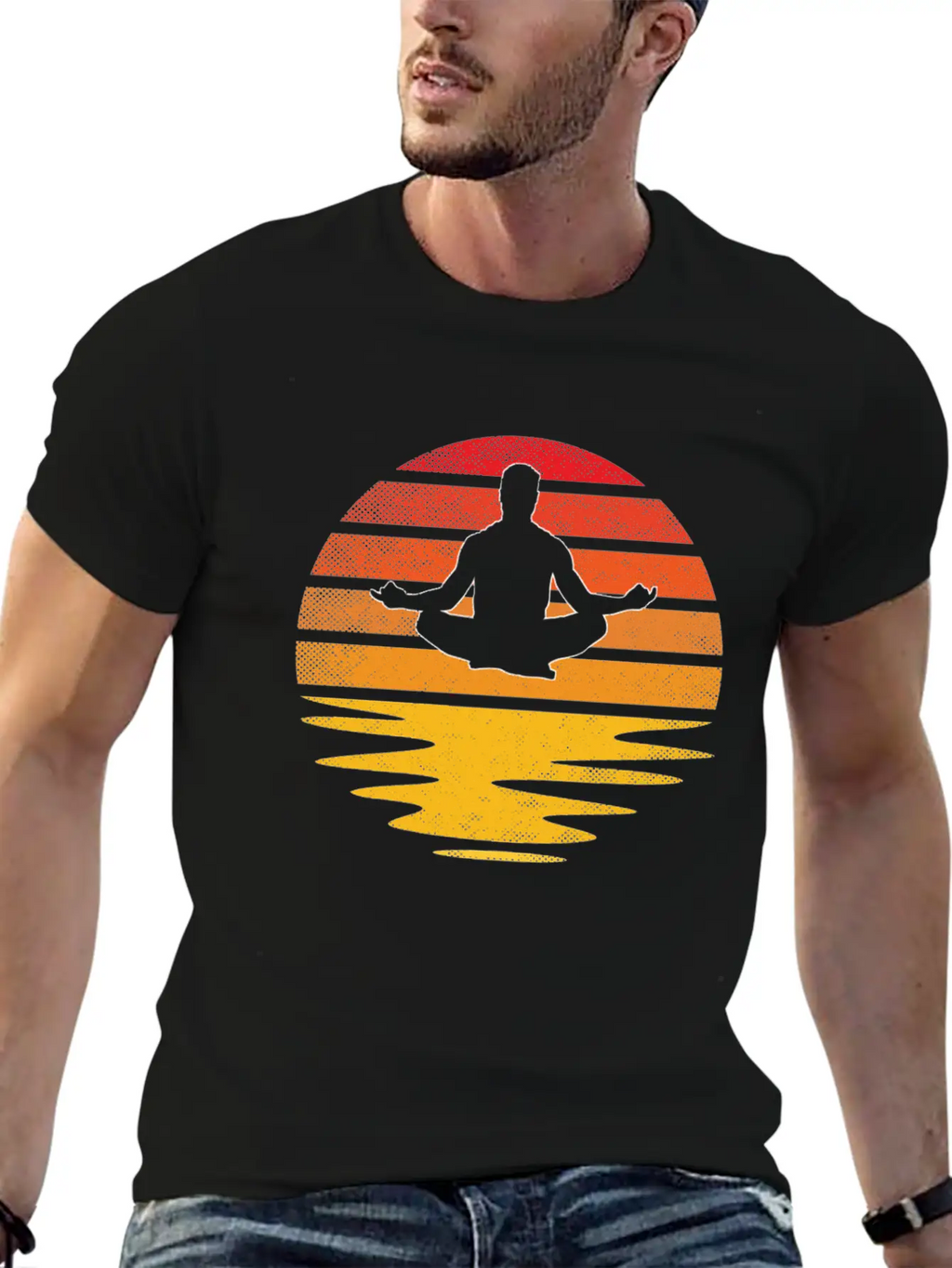 Meditation Retro Breathable Soft Cotton T-Shirt – Timeless Casual Look