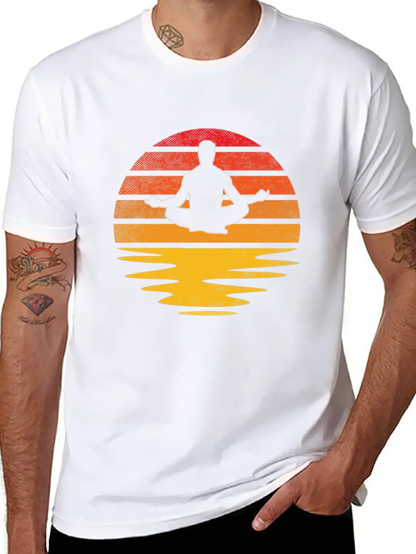 Meditation Retro Breathable Soft Cotton T-Shirt – Timeless Casual Look
