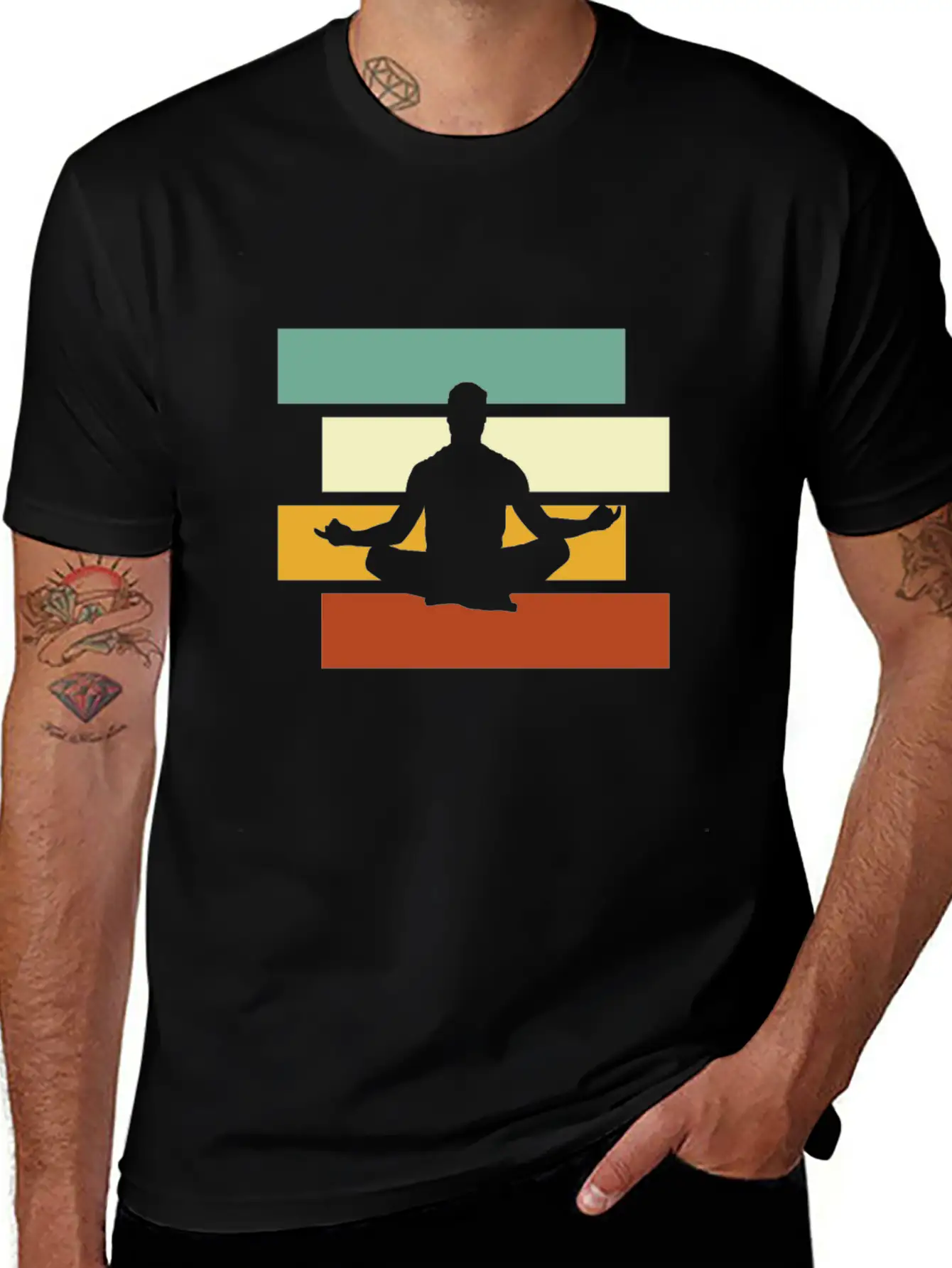 Meditation Retro Stylish Everyday T-Shirt – Unisex Basic Cotton Tee