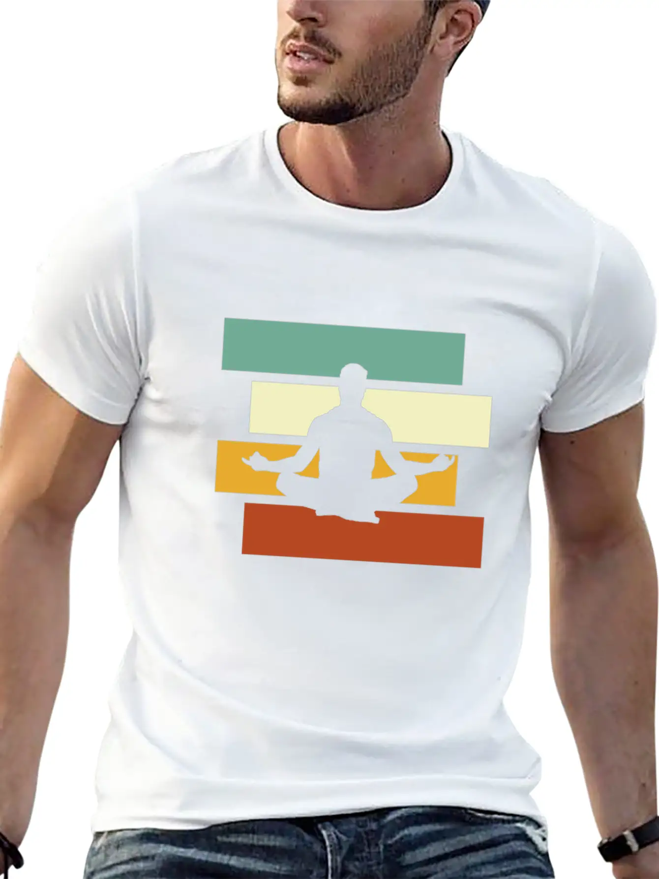 Meditation Retro Stylish Everyday T-Shirt – Unisex Basic Cotton Tee