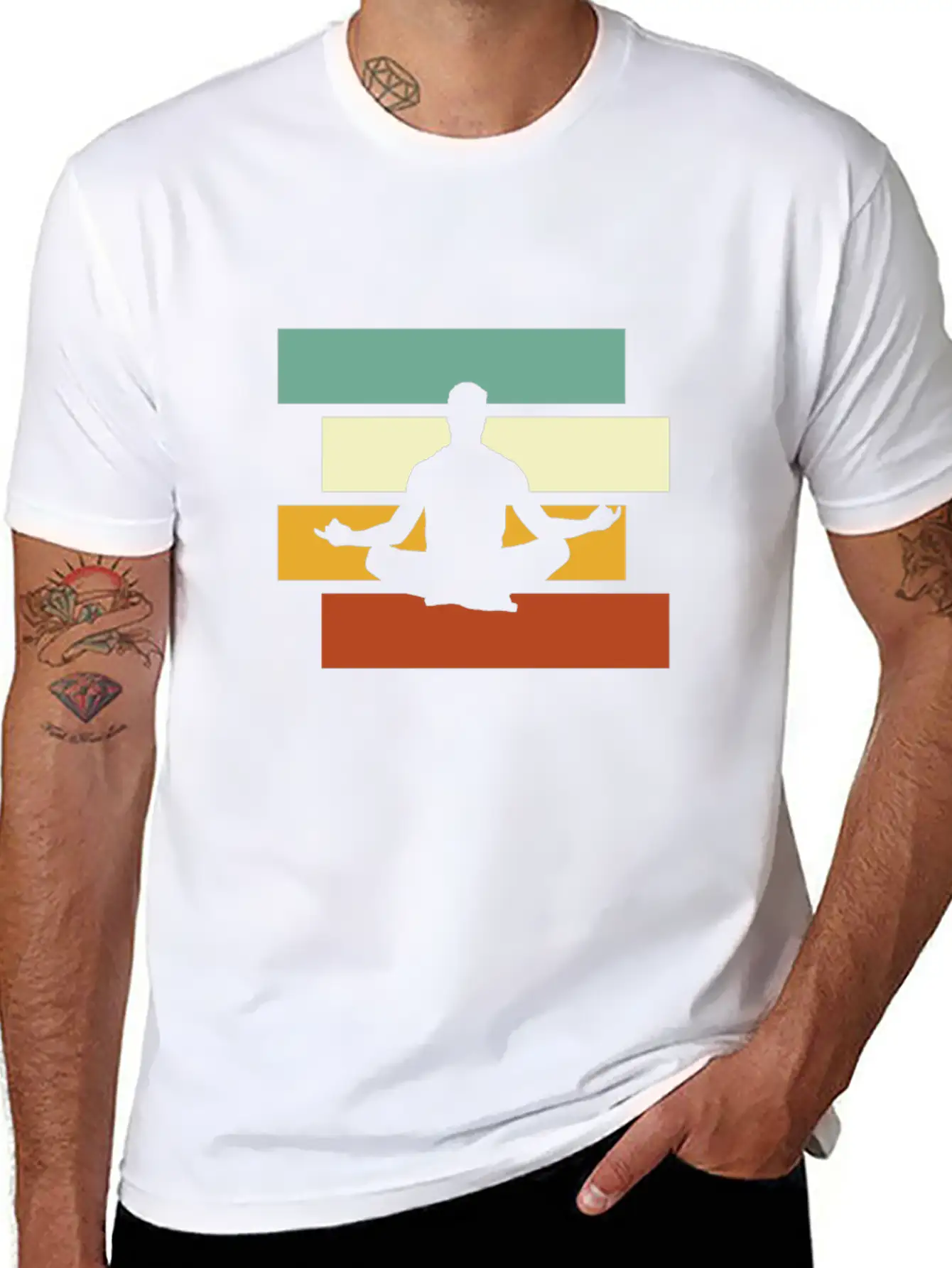 Meditation Retro Stylish Everyday T-Shirt – Unisex Basic Cotton Tee