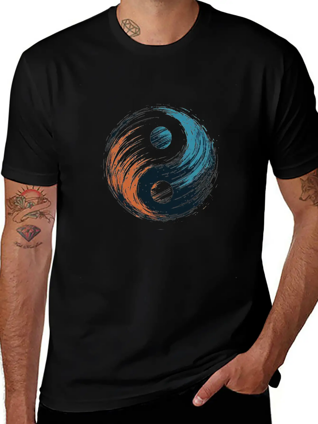 Meditation Yoga Modern Yin Yang 6 Breathable Soft Cotton T-Shirt – Timeless Casual Look