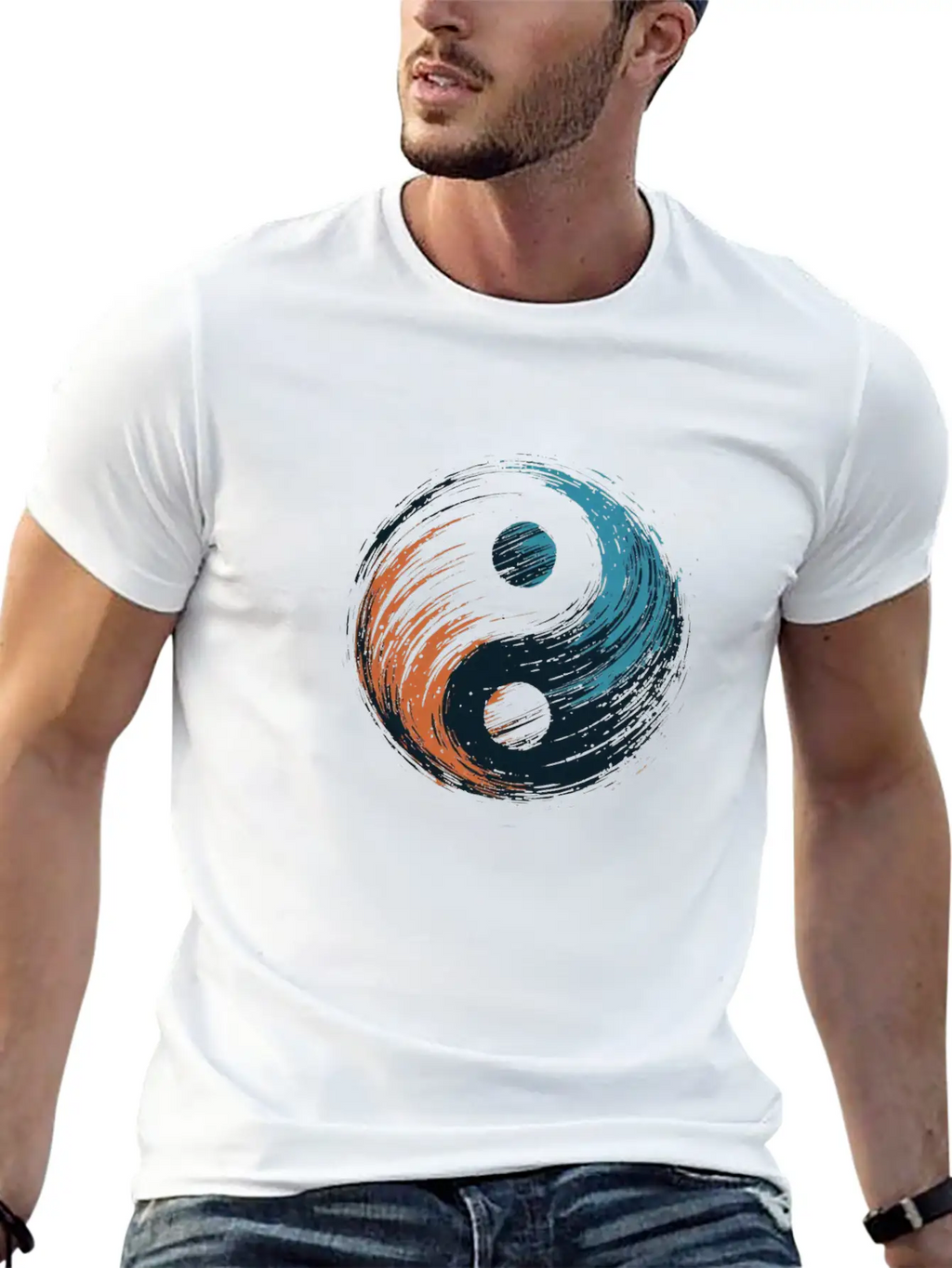 Meditation Yoga Modern Yin Yang 6 Breathable Soft Cotton T-Shirt – Timeless Casual Look