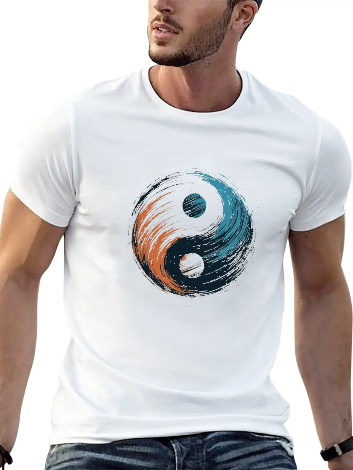 Meditation Yoga Modern Yin Yang 6 Breathable Soft Cotton T-Shirt – Timeless Casual Look