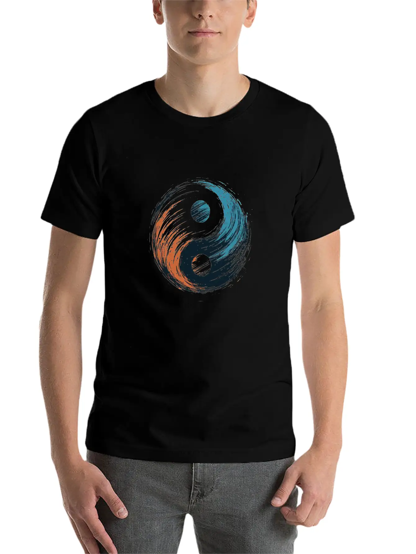 Meditation Yoga Modern Yin Yang 6 Breathable Soft Cotton T-Shirt – Timeless Casual Look
