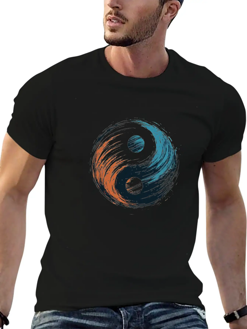 Meditation Yoga Modern Yin Yang 6 Breathable Soft Cotton T-Shirt – Timeless Casual Look