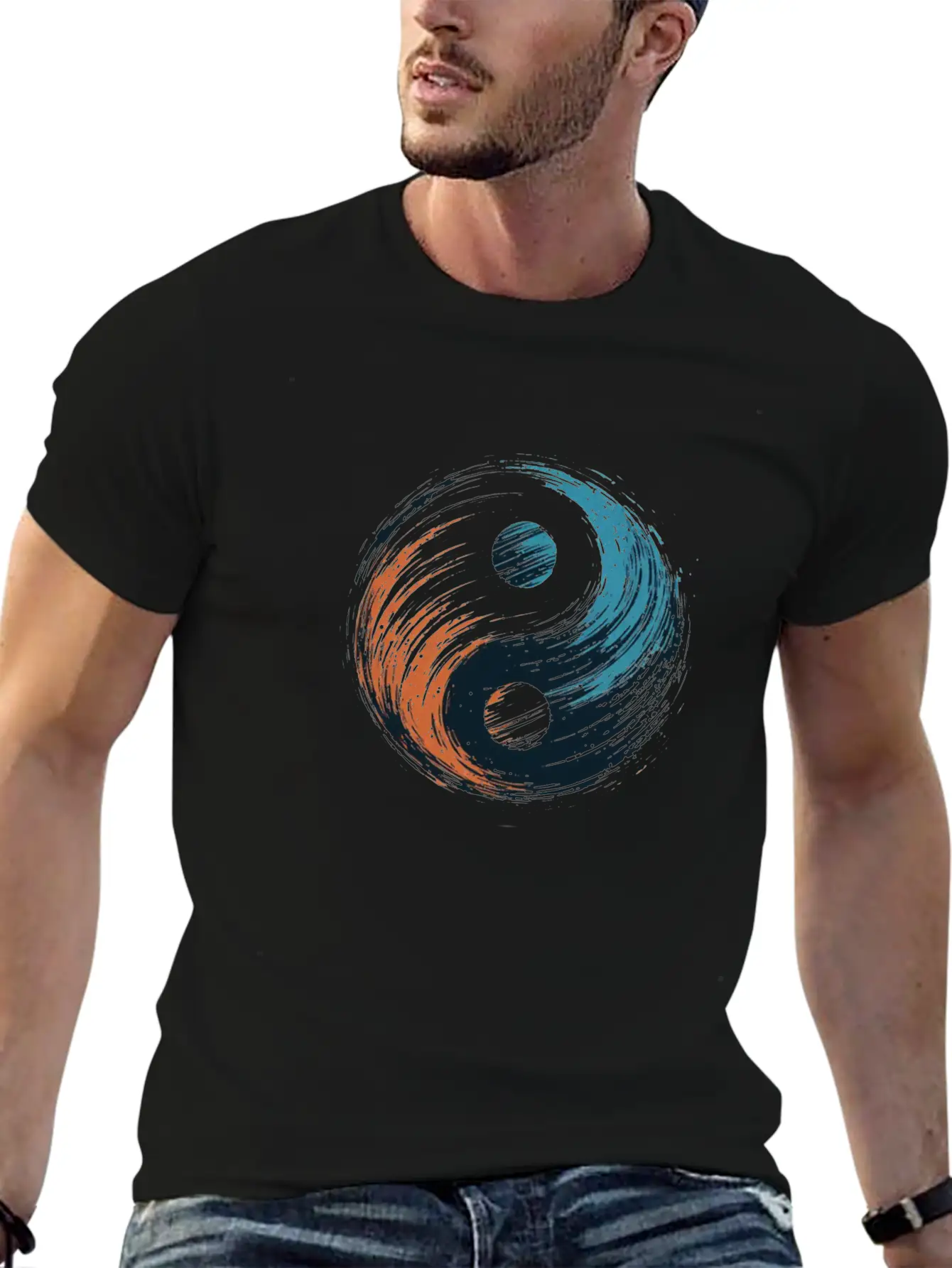 Meditation Yoga Modern Yin Yang 6 Breathable Soft Cotton T-Shirt – Timeless Casual Look