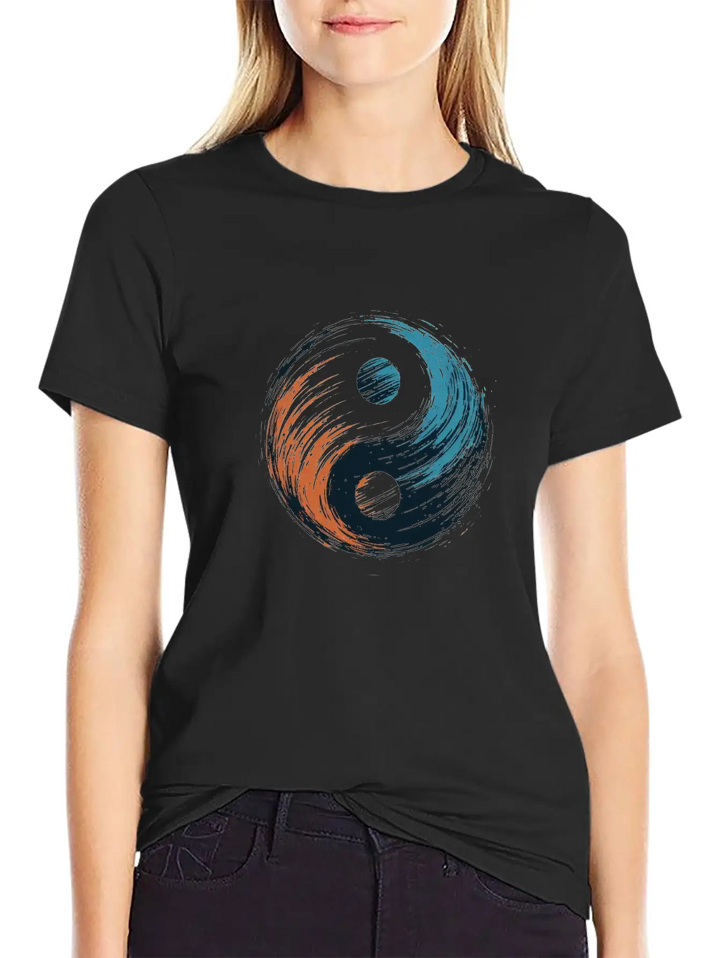 Meditation Yoga Modern Yin Yang 6 Breathable Soft Cotton T-Shirt – Timeless Casual Look