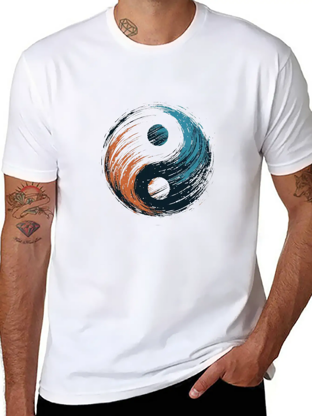 Meditation Yoga Modern Yin Yang 6 Breathable Soft Cotton T-Shirt – Timeless Casual Look