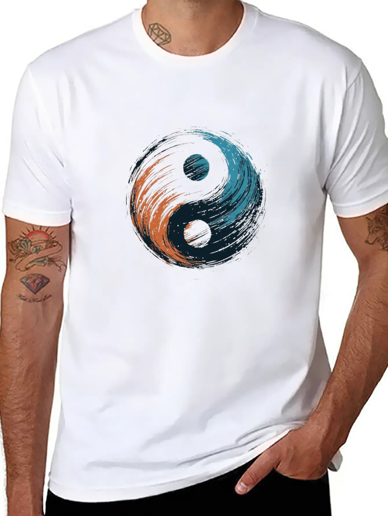 Meditation Yoga Modern Yin Yang 6 Breathable Soft Cotton T-Shirt – Timeless Casual Look