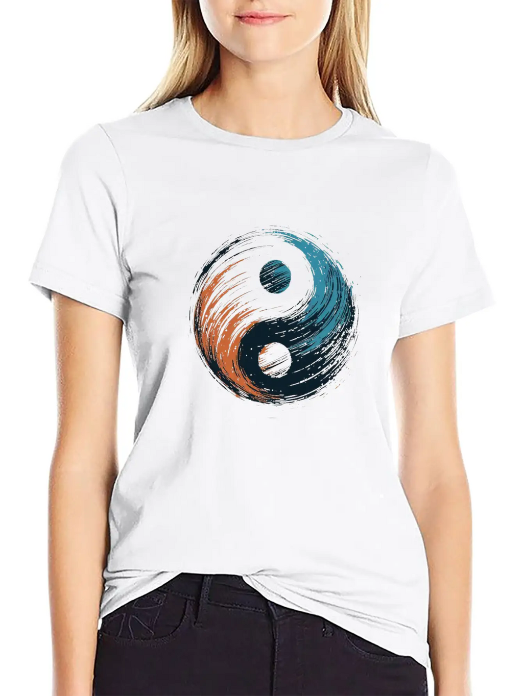 Meditation Yoga Modern Yin Yang 6 Breathable Soft Cotton T-Shirt – Timeless Casual Look