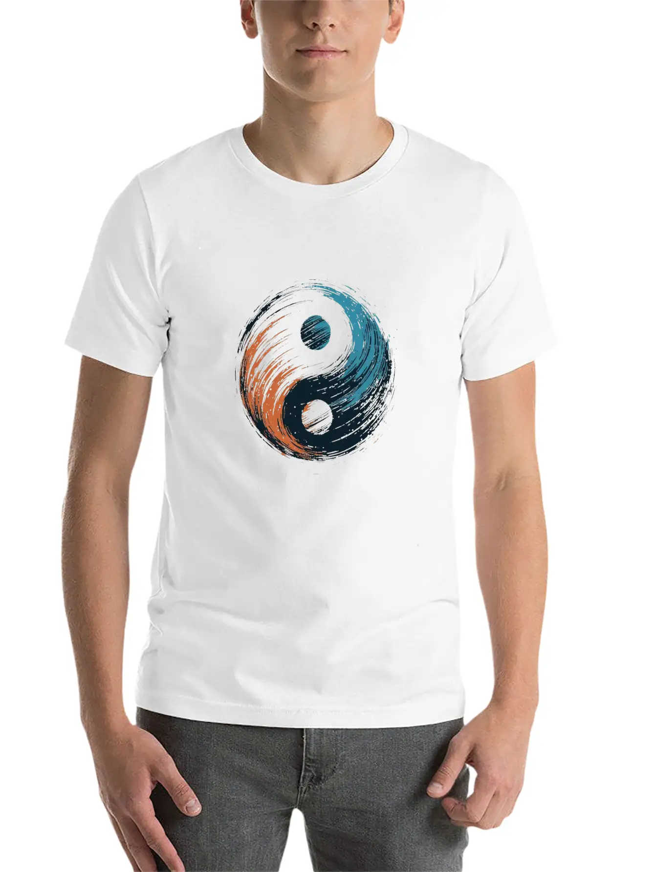 Meditation Yoga Modern Yin Yang 6 Breathable Soft Cotton T-Shirt – Timeless Casual Look