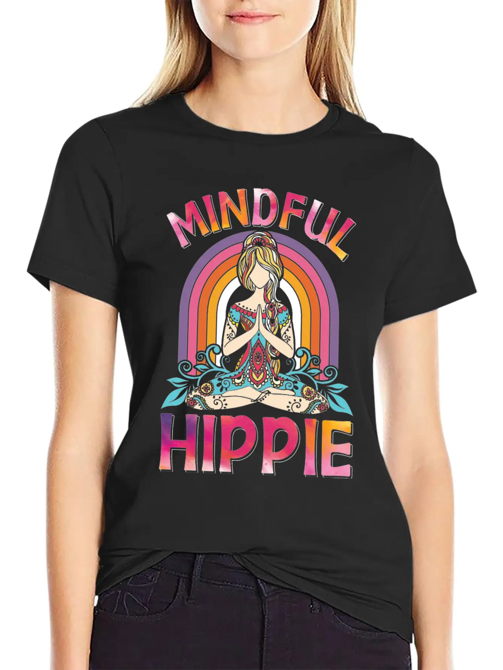 Meditation Yoga Peace Kindness Tie Dye Unisex Short Sleeve Soft Cotton T-Shirt – Casual Everyday Wear