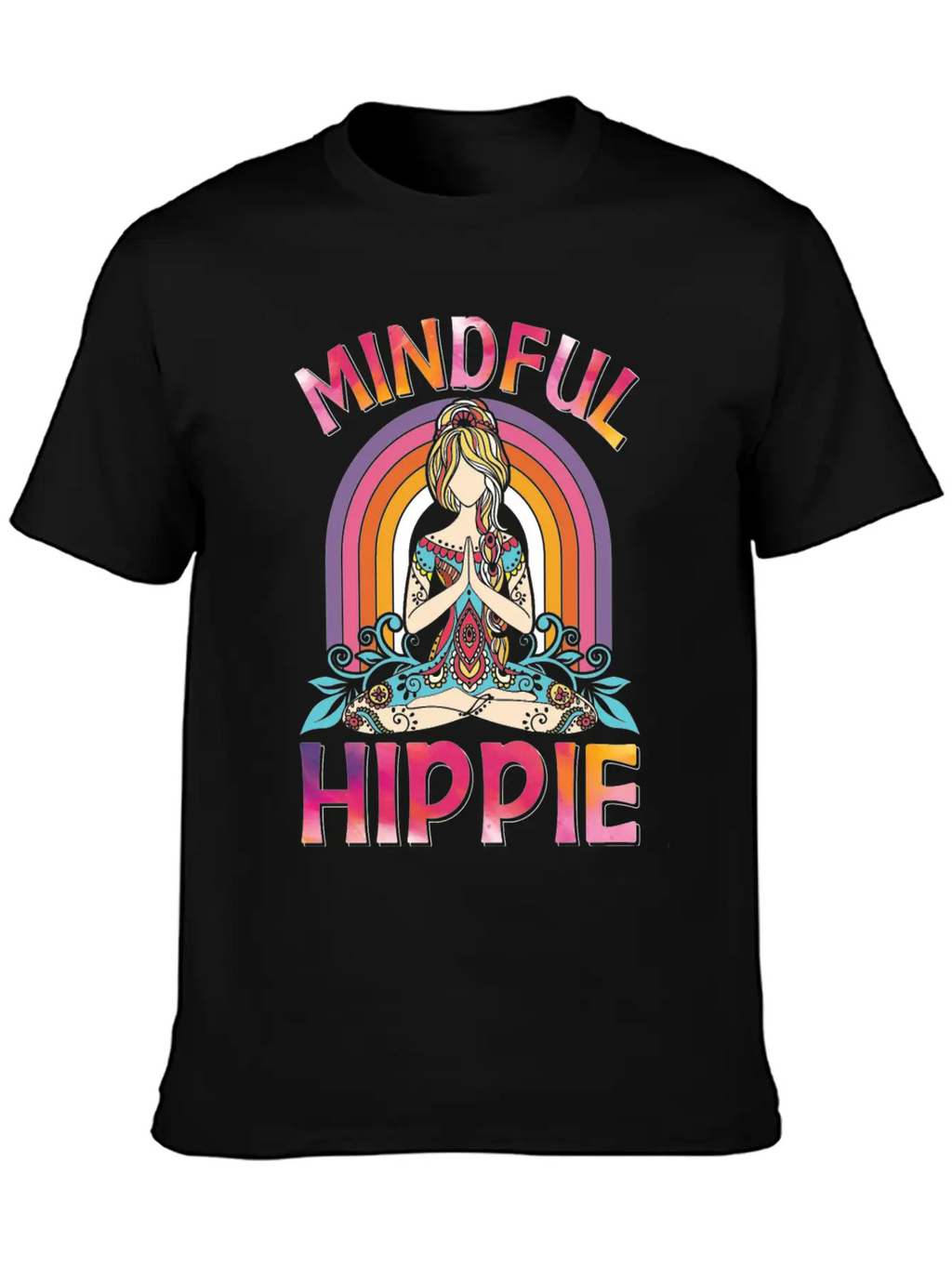 Meditation Yoga Peace Kindness Tie Dye Unisex Short Sleeve Soft Cotton T-Shirt – Casual Everyday Wear