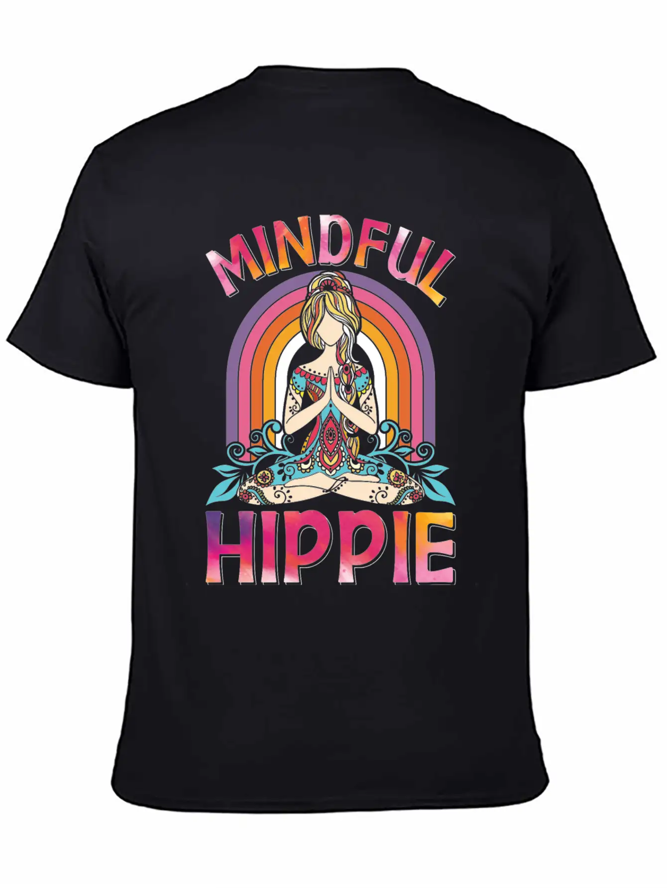 Meditation Yoga Peace Kindness Tie Dye Unisex Short Sleeve Soft Cotton T-Shirt – Casual Everyday Wear