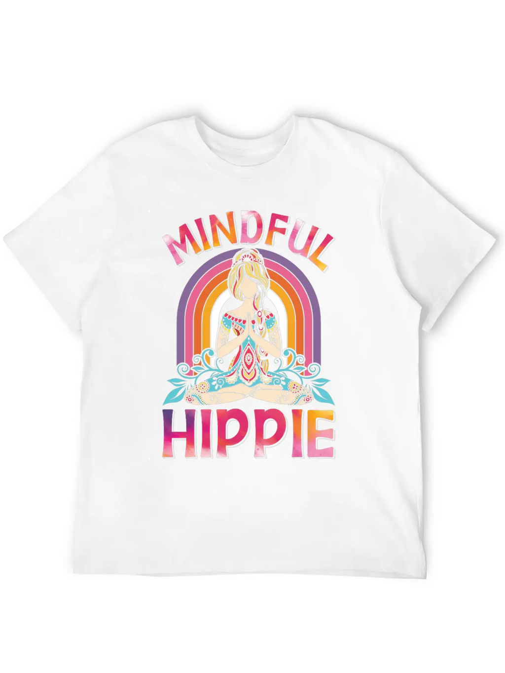 Meditation Yoga Peace Kindness Tie Dye Unisex Short Sleeve Soft Cotton T-Shirt – Casual Everyday Wear