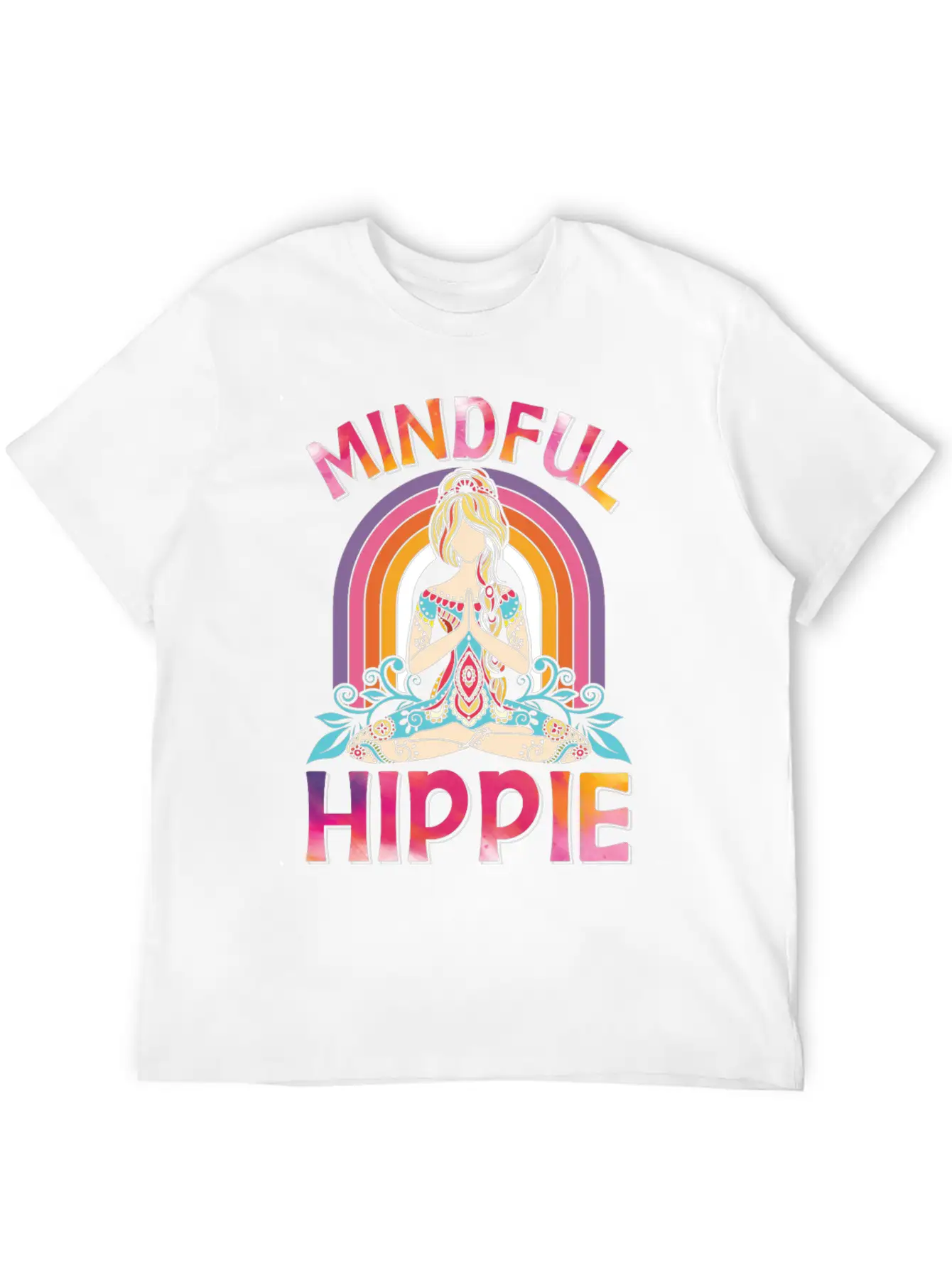 Meditation Yoga Peace Kindness Tie Dye Unisex Short Sleeve Soft Cotton T-Shirt – Casual Everyday Wear