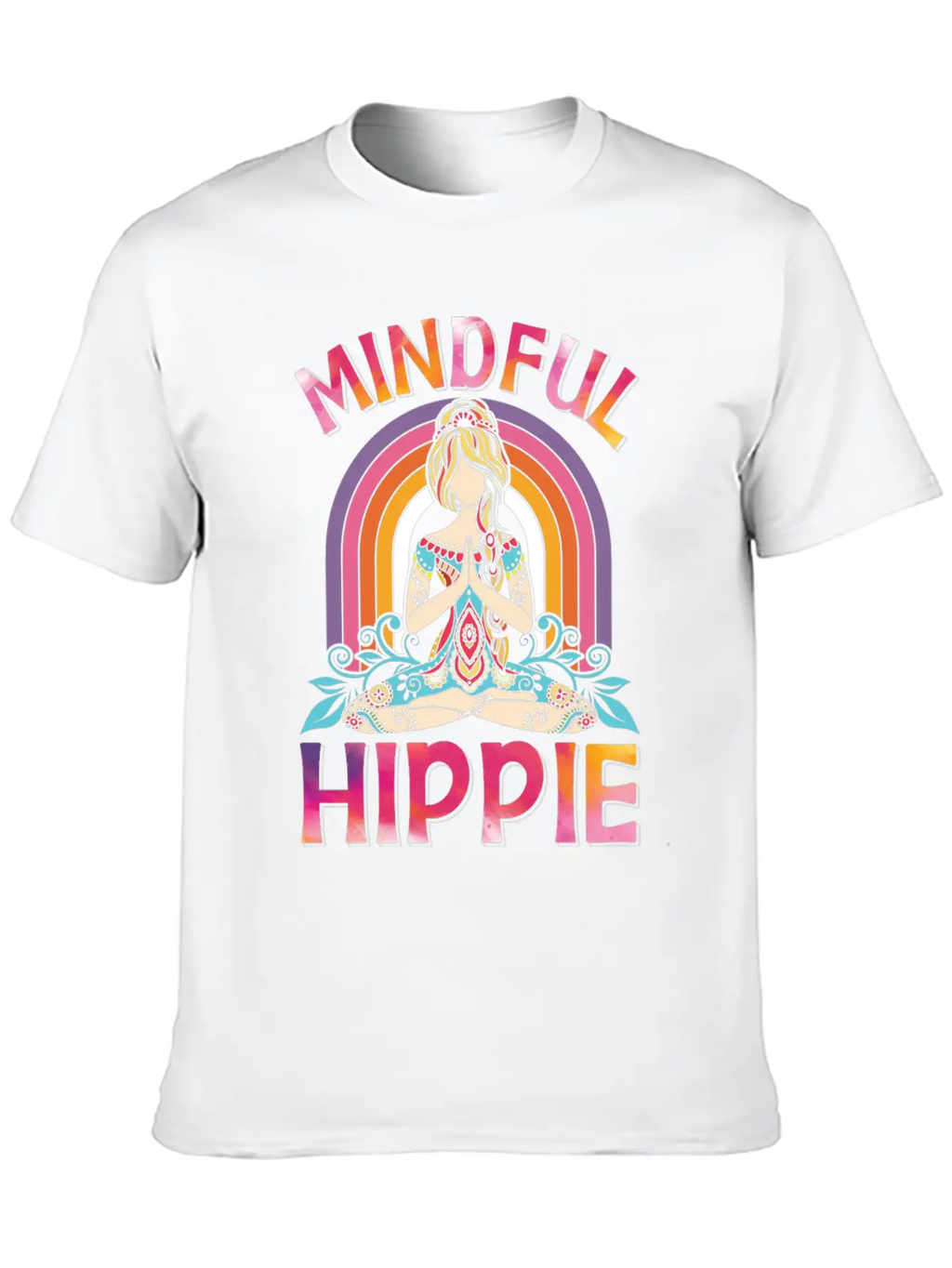 Meditation Yoga Peace Kindness Tie Dye Unisex Short Sleeve Soft Cotton T-Shirt – Casual Everyday Wear