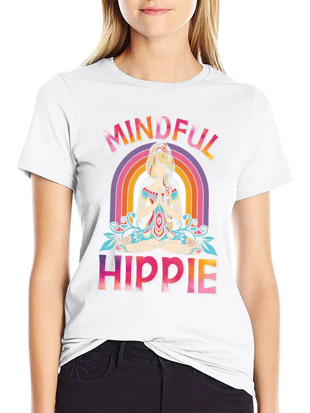 Meditation Yoga Peace Kindness Tie Dye Unisex Short Sleeve Soft Cotton T-Shirt – Casual Everyday Wear
