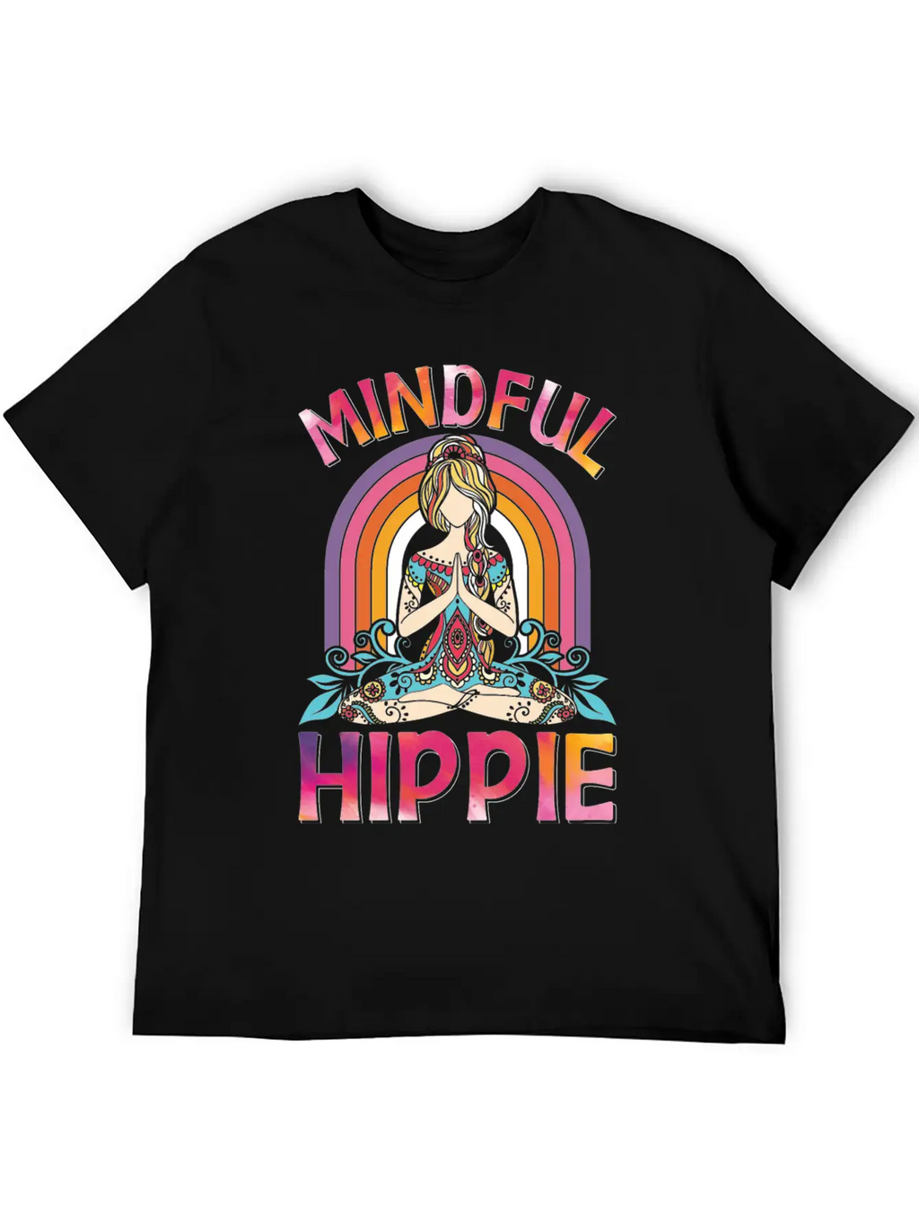 Meditation Yoga Peace Kindness Tie Dye Unisex Short Sleeve Soft Cotton T-Shirt – Casual Everyday Wear